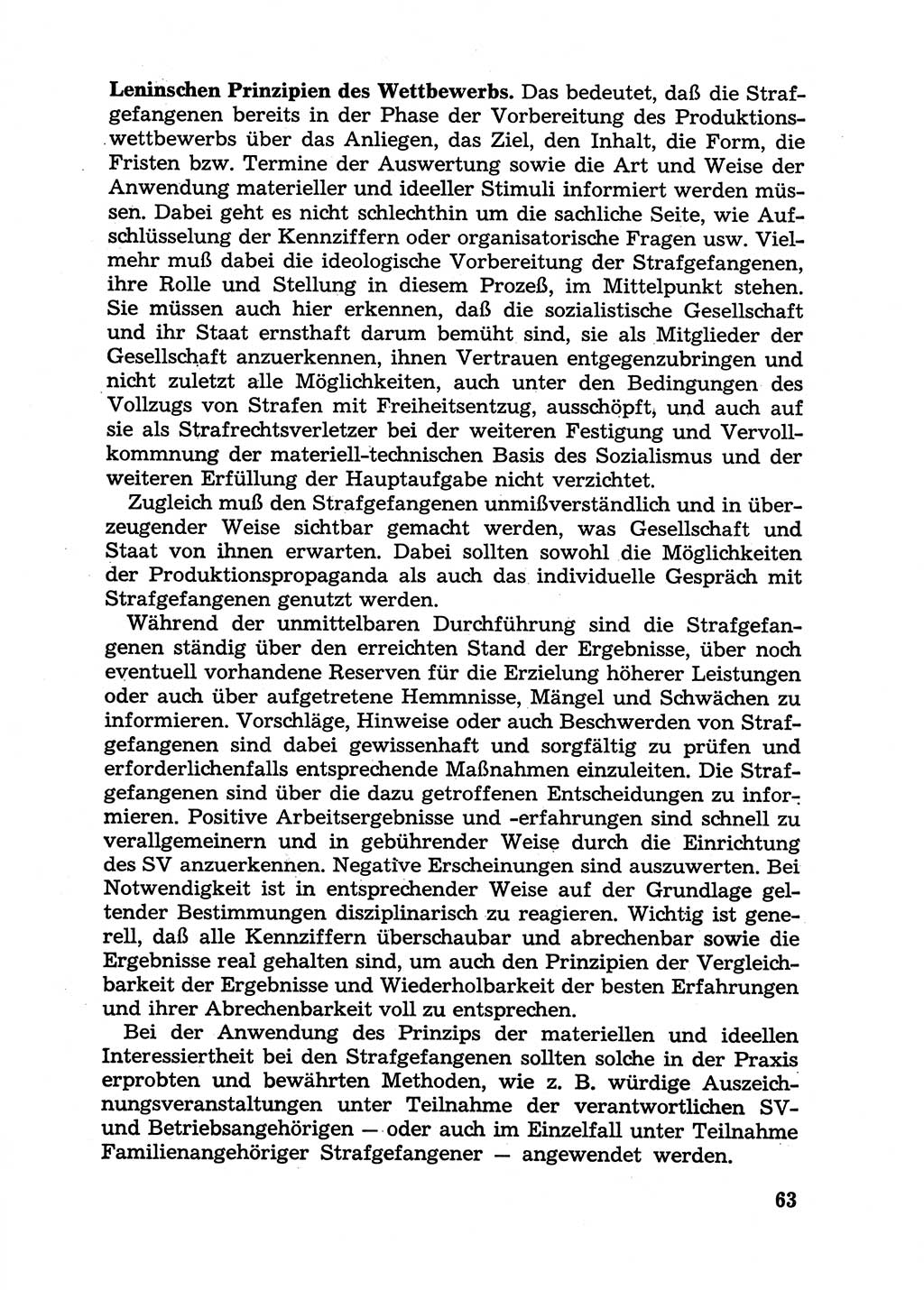 Handbuch für Betriebsangehörige, Abteilung Strafvollzug (SV) [Ministerium des Innern (MdI) Deutsche Demokratische Republik (DDR)] 1981, Seite 63 (Hb. BA Abt. SV MdI DDR 1981, S. 63)
