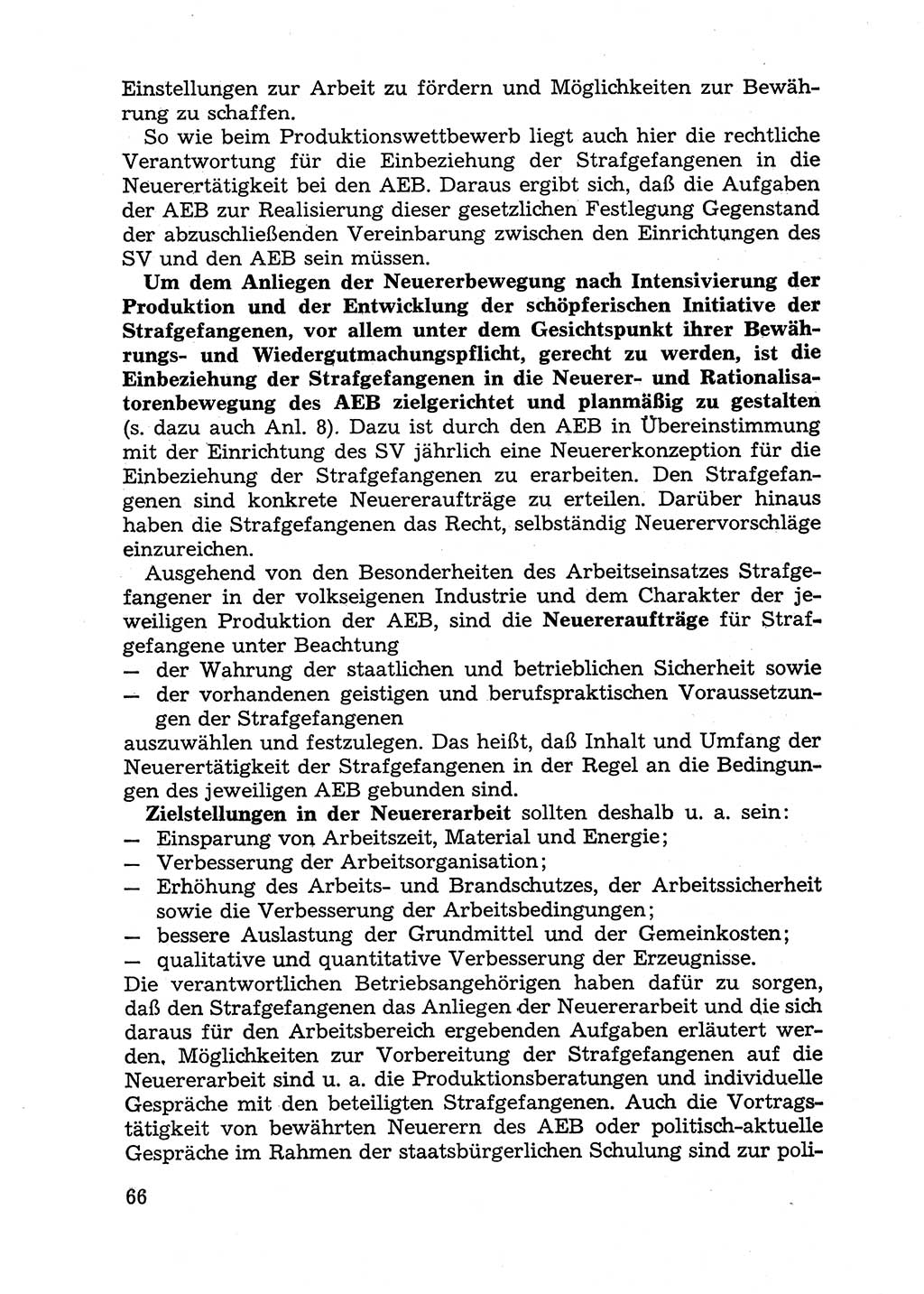 Handbuch für Betriebsangehörige, Abteilung Strafvollzug (SV) [Ministerium des Innern (MdI) Deutsche Demokratische Republik (DDR)] 1981, Seite 66 (Hb. BA Abt. SV MdI DDR 1981, S. 66)