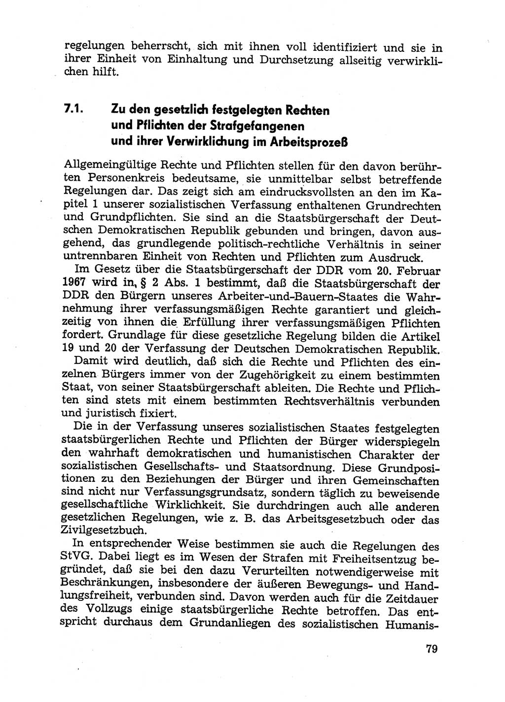 Handbuch für Betriebsangehörige, Abteilung Strafvollzug (SV) [Ministerium des Innern (MdI) Deutsche Demokratische Republik (DDR)] 1981, Seite 79 (Hb. BA Abt. SV MdI DDR 1981, S. 79)