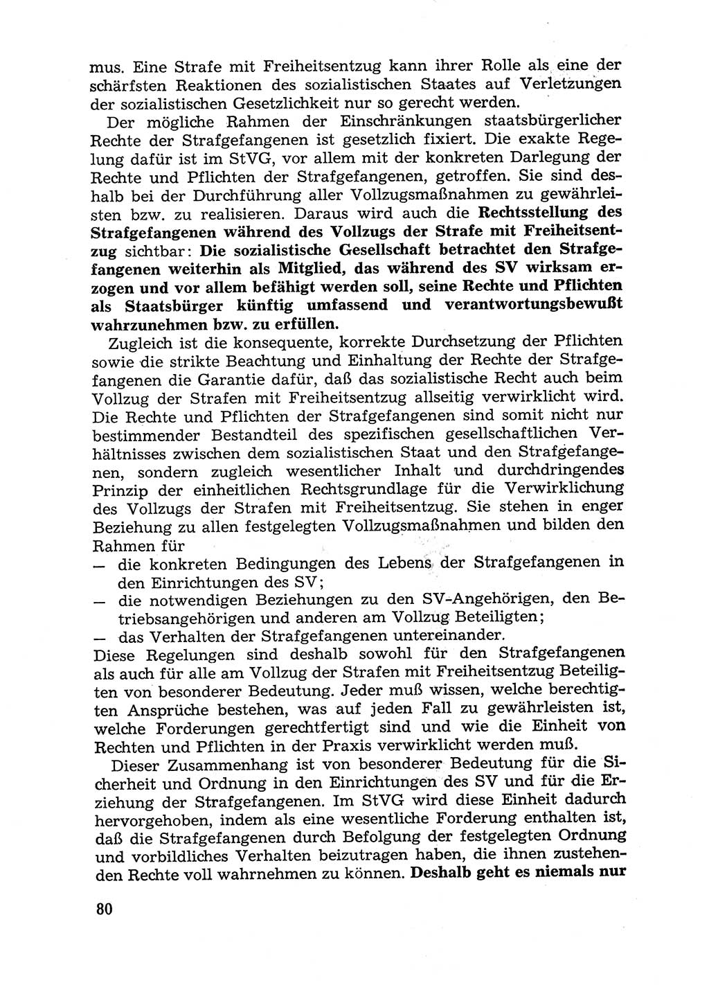 Handbuch für Betriebsangehörige, Abteilung Strafvollzug (SV) [Ministerium des Innern (MdI) Deutsche Demokratische Republik (DDR)] 1981, Seite 80 (Hb. BA Abt. SV MdI DDR 1981, S. 80)