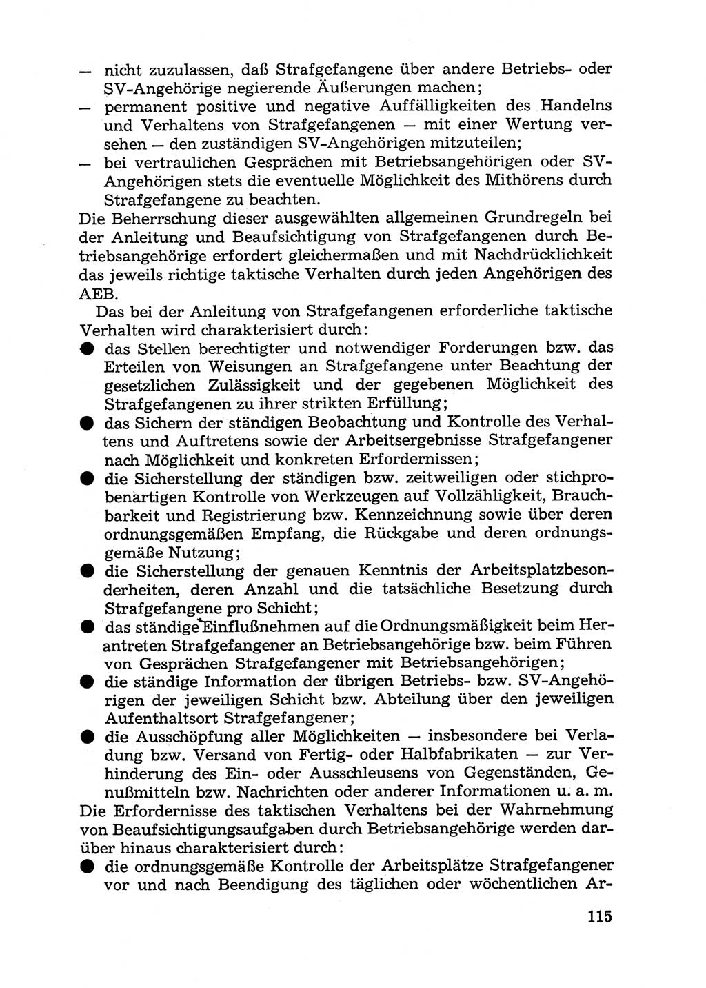 Handbuch für Betriebsangehörige, Abteilung Strafvollzug (SV) [Ministerium des Innern (MdI) Deutsche Demokratische Republik (DDR)] 1981, Seite 115 (Hb. BA Abt. SV MdI DDR 1981, S. 115)