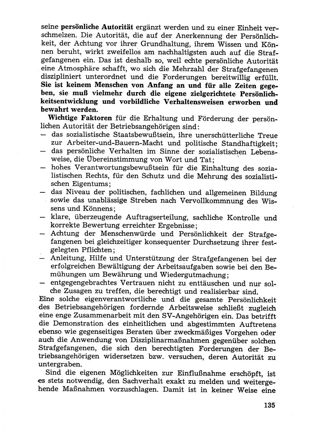 Handbuch für Betriebsangehörige, Abteilung Strafvollzug (SV) [Ministerium des Innern (MdI) Deutsche Demokratische Republik (DDR)] 1981, Seite 135 (Hb. BA Abt. SV MdI DDR 1981, S. 135)
