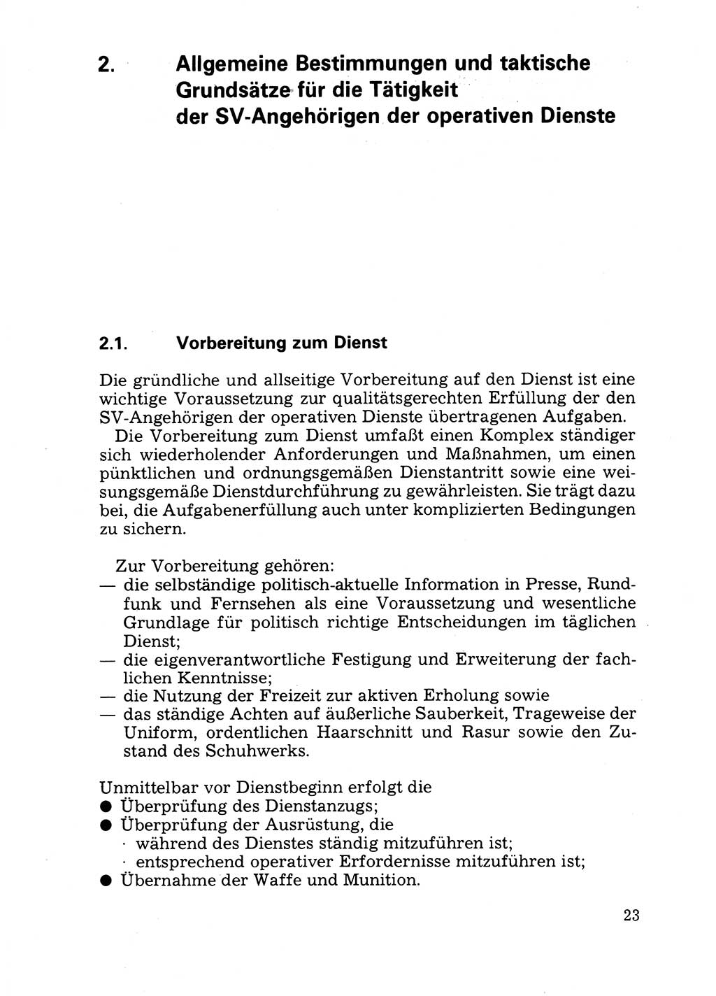 Handbuch für operative Dienste, Abteilung Strafvollzug (SV) [Ministerium des Innern (MdI) Deutsche Demokratische Republik (DDR)] 1981, Seite 23 (Hb. op. D. Abt. SV MdI DDR 1981, S. 23)