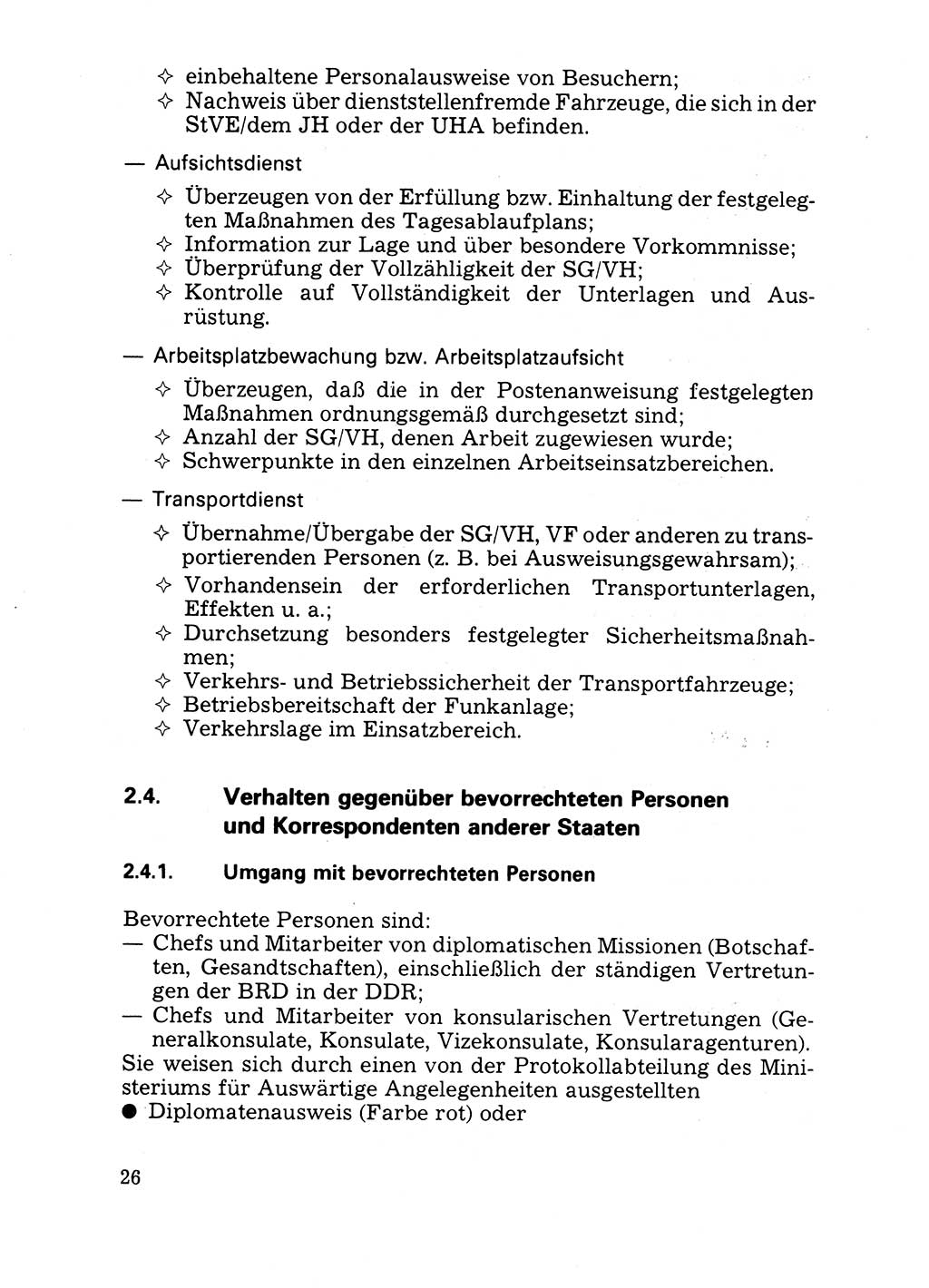 Handbuch für operative Dienste, Abteilung Strafvollzug (SV) [Ministerium des Innern (MdI) Deutsche Demokratische Republik (DDR)] 1981, Seite 26 (Hb. op. D. Abt. SV MdI DDR 1981, S. 26)