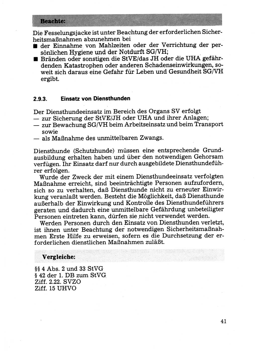 Handbuch für operative Dienste, Abteilung Strafvollzug (SV) [Ministerium des Innern (MdI) Deutsche Demokratische Republik (DDR)] 1981, Seite 41 (Hb. op. D. Abt. SV MdI DDR 1981, S. 41)