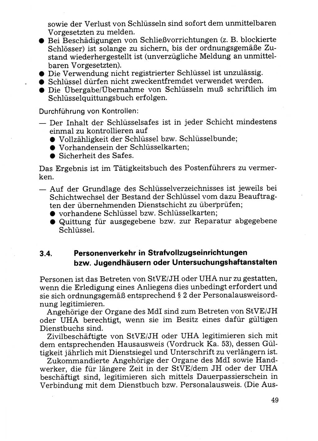 Handbuch für operative Dienste, Abteilung Strafvollzug (SV) [Ministerium des Innern (MdI) Deutsche Demokratische Republik (DDR)] 1981, Seite 49 (Hb. op. D. Abt. SV MdI DDR 1981, S. 49)
