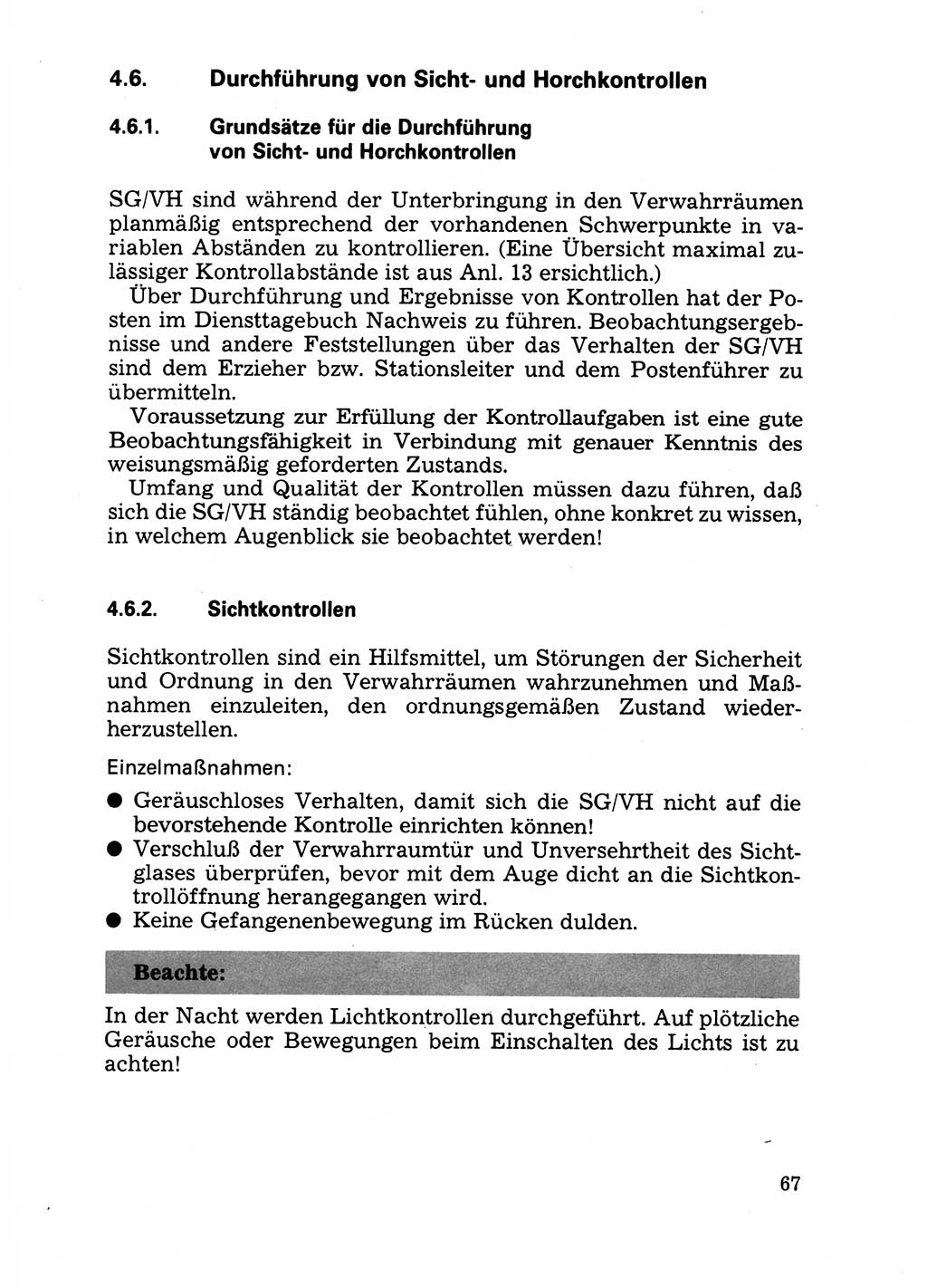 Handbuch für operative Dienste, Abteilung Strafvollzug (SV) [Ministerium des Innern (MdI) Deutsche Demokratische Republik (DDR)] 1981, Seite 67 (Hb. op. D. Abt. SV MdI DDR 1981, S. 67)