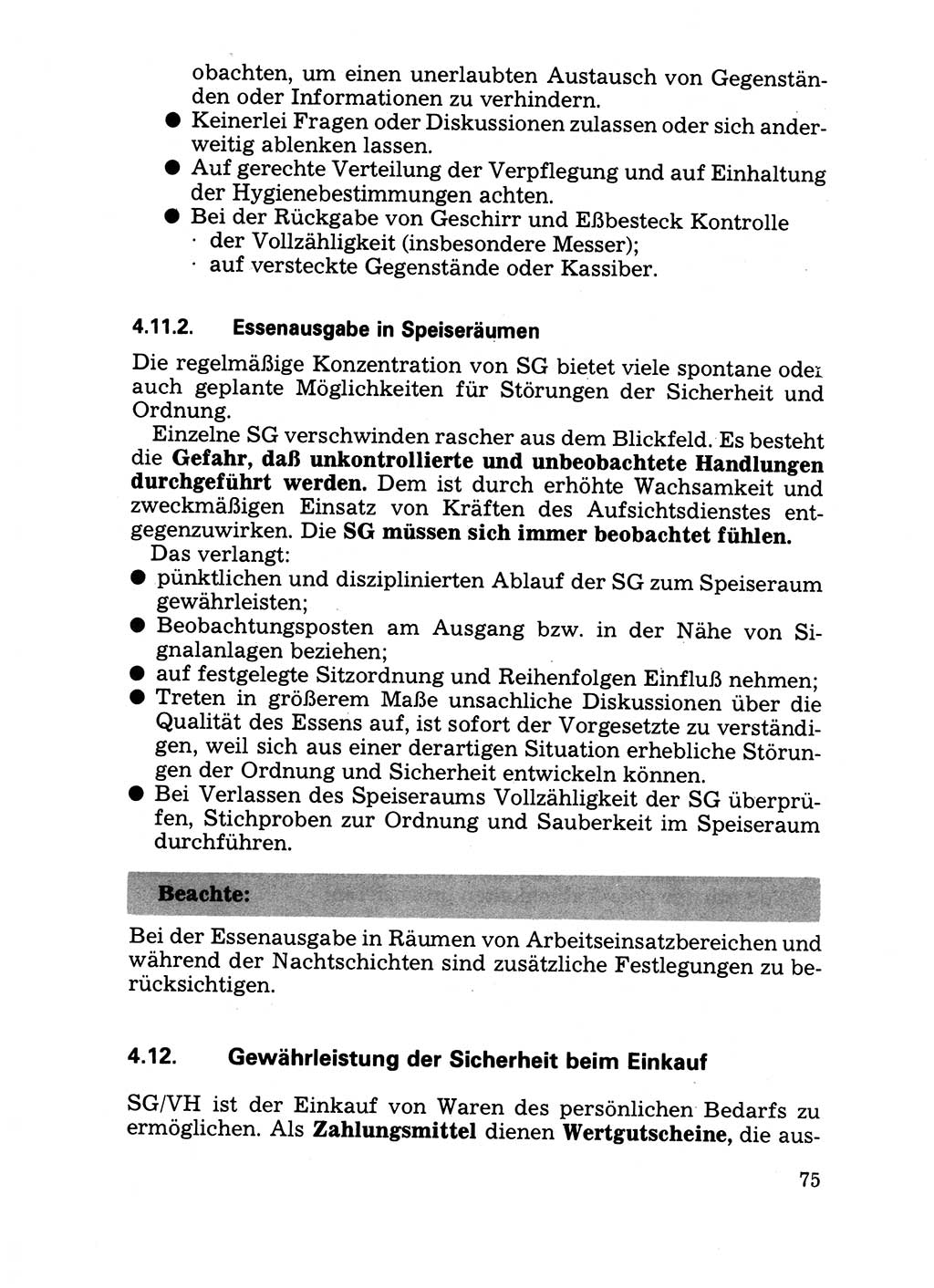 Handbuch für operative Dienste, Abteilung Strafvollzug (SV) [Ministerium des Innern (MdI) Deutsche Demokratische Republik (DDR)] 1981, Seite 75 (Hb. op. D. Abt. SV MdI DDR 1981, S. 75)