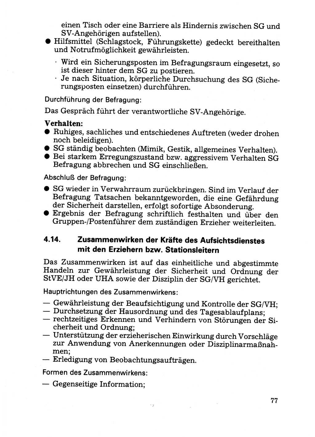 Handbuch für operative Dienste, Abteilung Strafvollzug (SV) [Ministerium des Innern (MdI) Deutsche Demokratische Republik (DDR)] 1981, Seite 77 (Hb. op. D. Abt. SV MdI DDR 1981, S. 77)