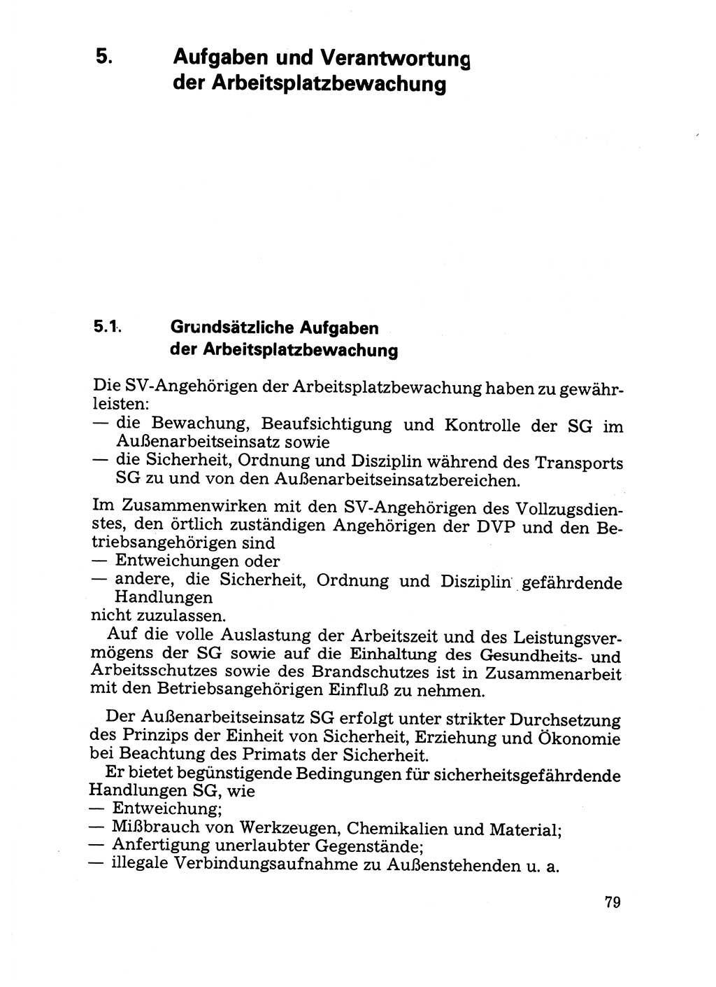 Handbuch für operative Dienste, Abteilung Strafvollzug (SV) [Ministerium des Innern (MdI) Deutsche Demokratische Republik (DDR)] 1981, Seite 79 (Hb. op. D. Abt. SV MdI DDR 1981, S. 79)