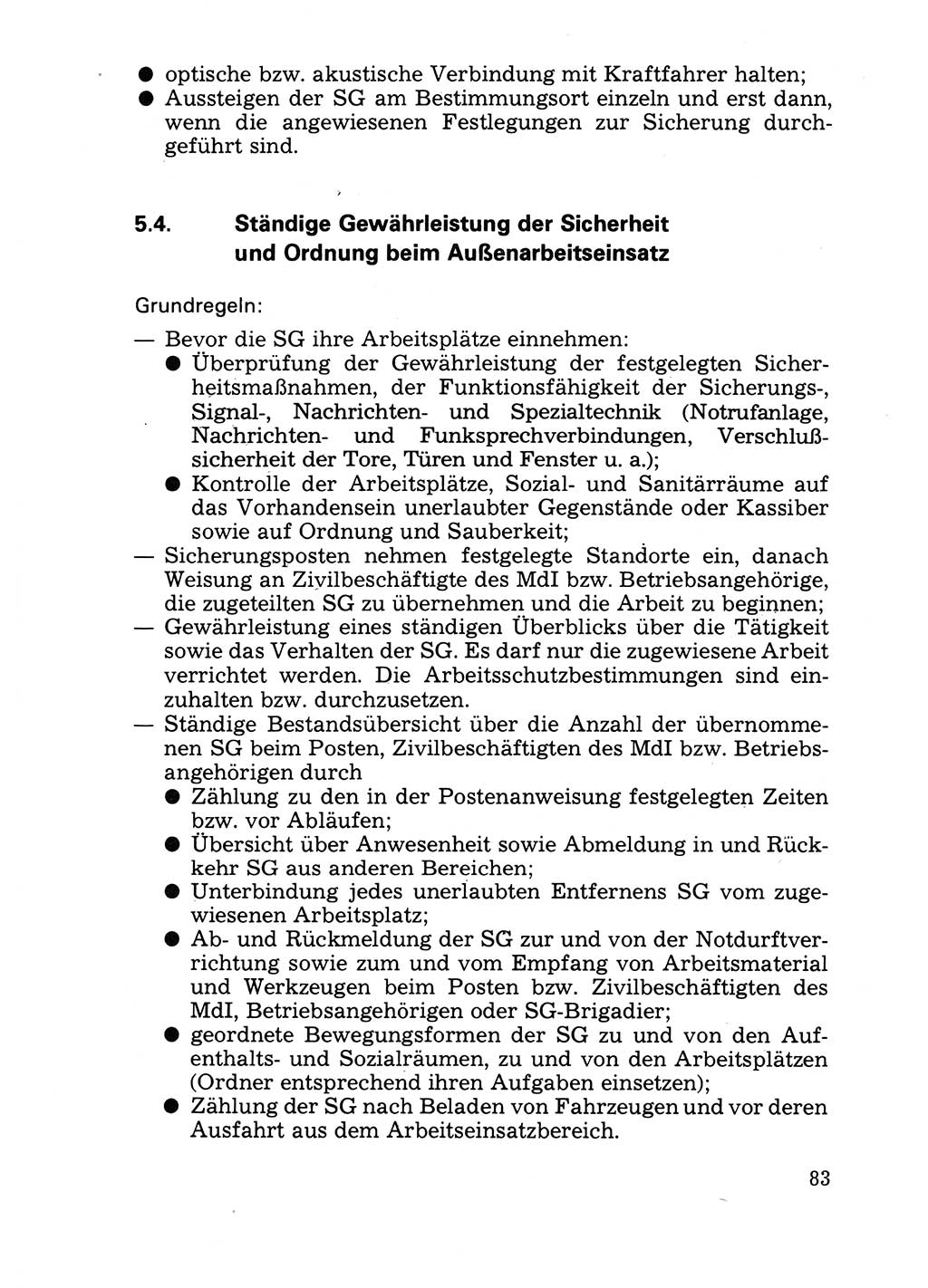 Handbuch für operative Dienste, Abteilung Strafvollzug (SV) [Ministerium des Innern (MdI) Deutsche Demokratische Republik (DDR)] 1981, Seite 83 (Hb. op. D. Abt. SV MdI DDR 1981, S. 83)