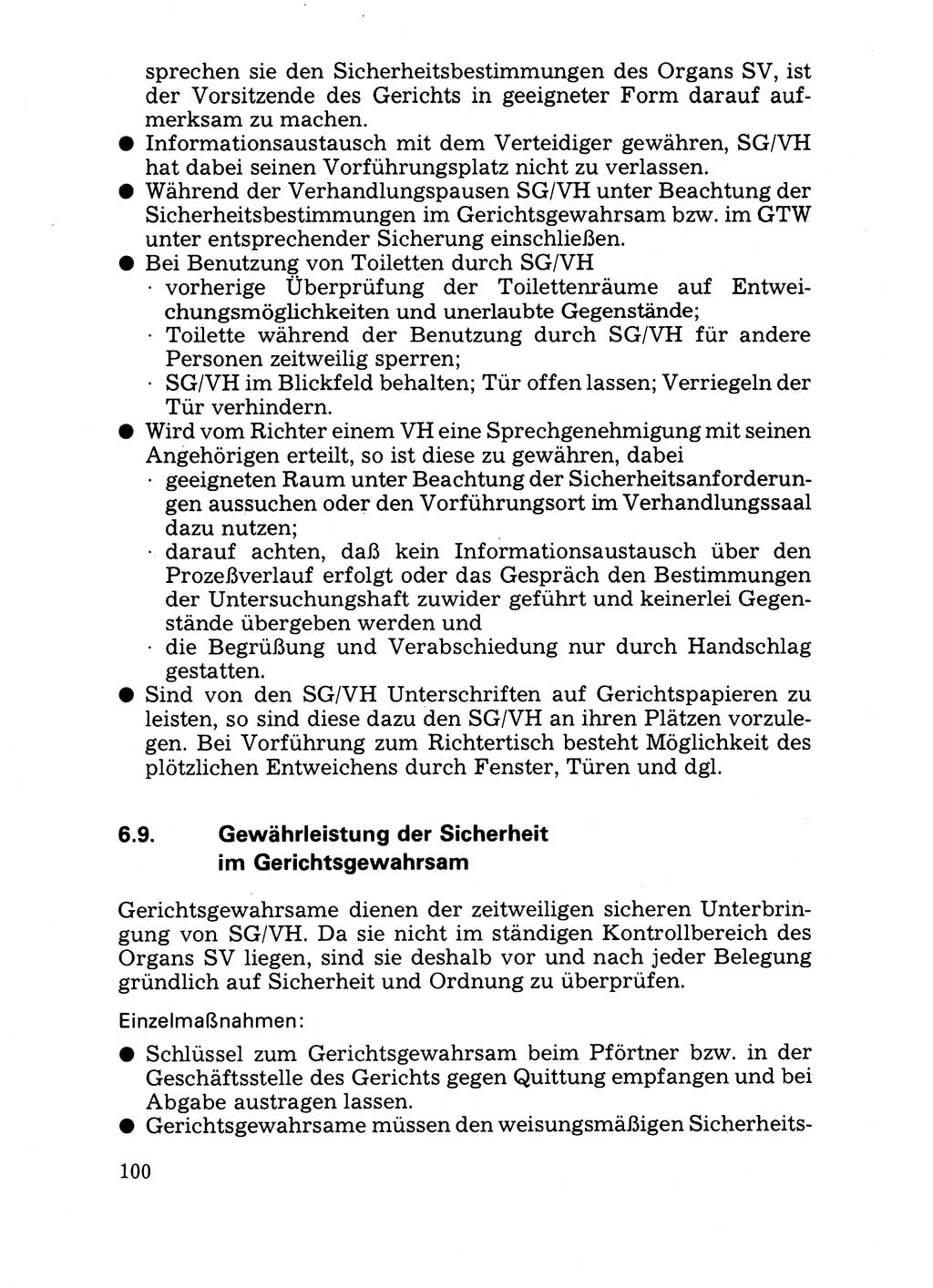 Handbuch für operative Dienste, Abteilung Strafvollzug (SV) [Ministerium des Innern (MdI) Deutsche Demokratische Republik (DDR)] 1981, Seite 100 (Hb. op. D. Abt. SV MdI DDR 1981, S. 100)