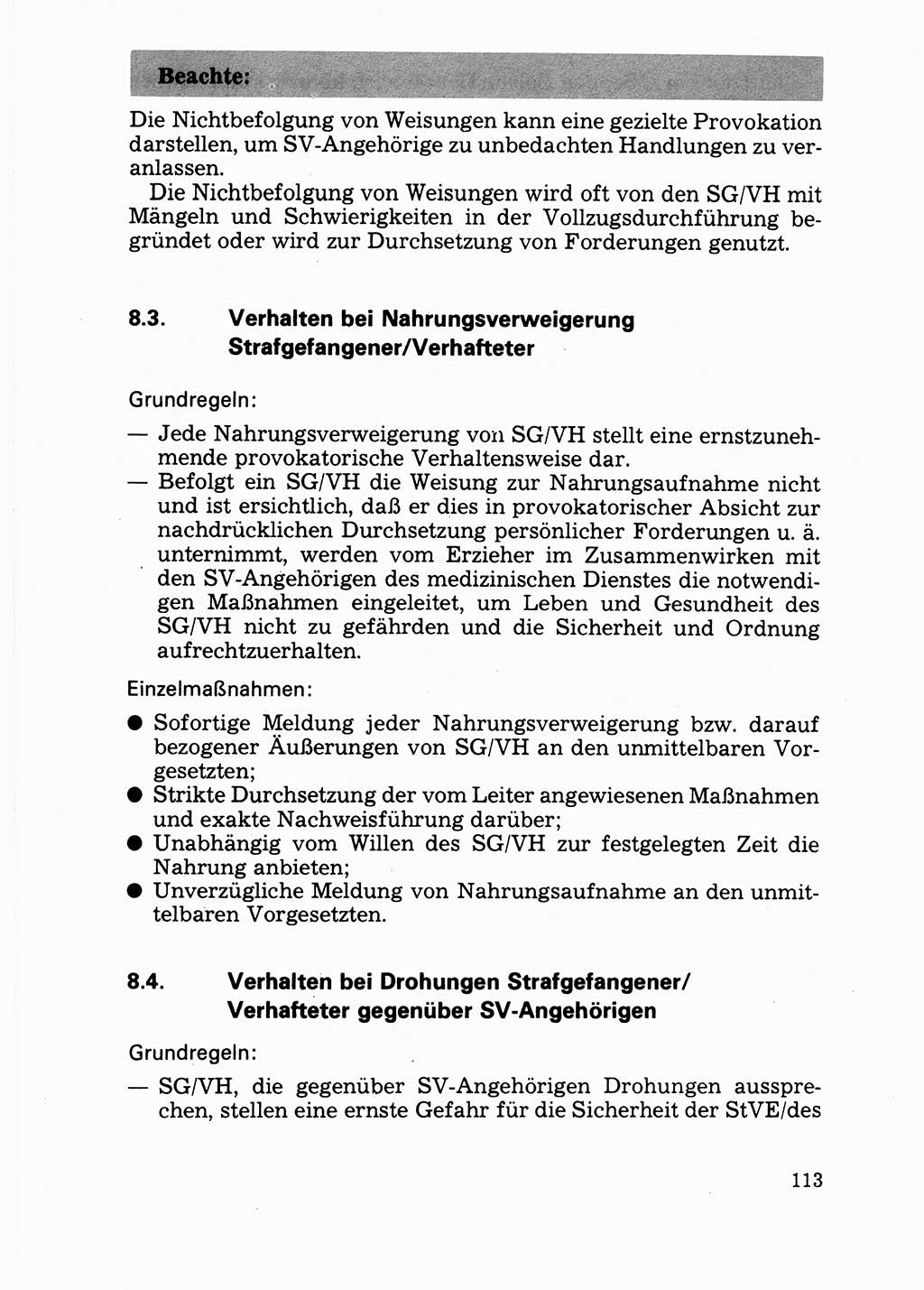 Handbuch für operative Dienste, Abteilung Strafvollzug (SV) [Ministerium des Innern (MdI) Deutsche Demokratische Republik (DDR)] 1981, Seite 113 (Hb. op. D. Abt. SV MdI DDR 1981, S. 113)