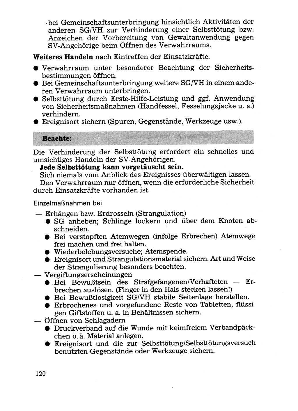 Handbuch für operative Dienste, Abteilung Strafvollzug (SV) [Ministerium des Innern (MdI) Deutsche Demokratische Republik (DDR)] 1981, Seite 120 (Hb. op. D. Abt. SV MdI DDR 1981, S. 120)