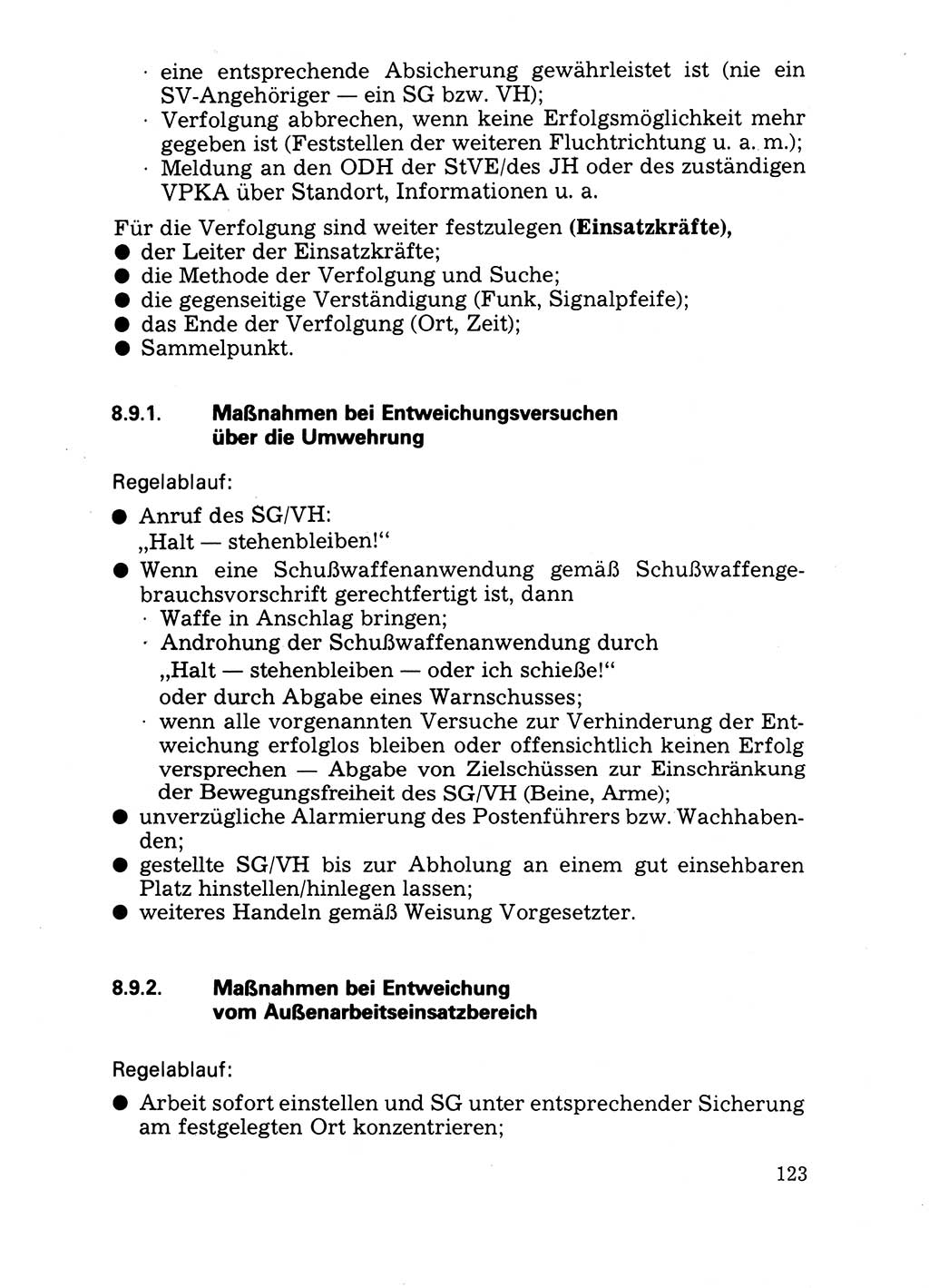 Handbuch für operative Dienste, Abteilung Strafvollzug (SV) [Ministerium des Innern (MdI) Deutsche Demokratische Republik (DDR)] 1981, Seite 123 (Hb. op. D. Abt. SV MdI DDR 1981, S. 123)
