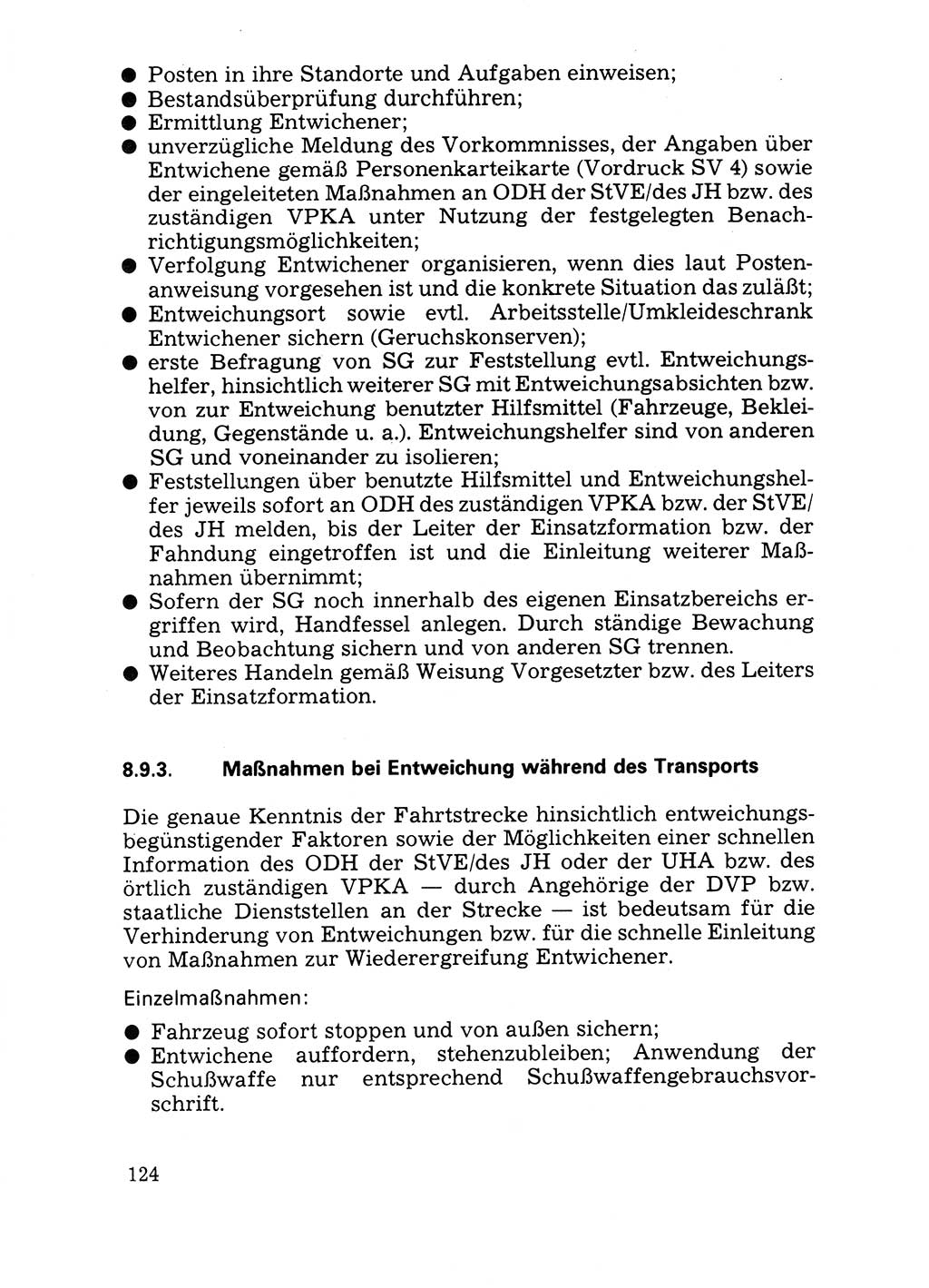 Handbuch für operative Dienste, Abteilung Strafvollzug (SV) [Ministerium des Innern (MdI) Deutsche Demokratische Republik (DDR)] 1981, Seite 124 (Hb. op. D. Abt. SV MdI DDR 1981, S. 124)