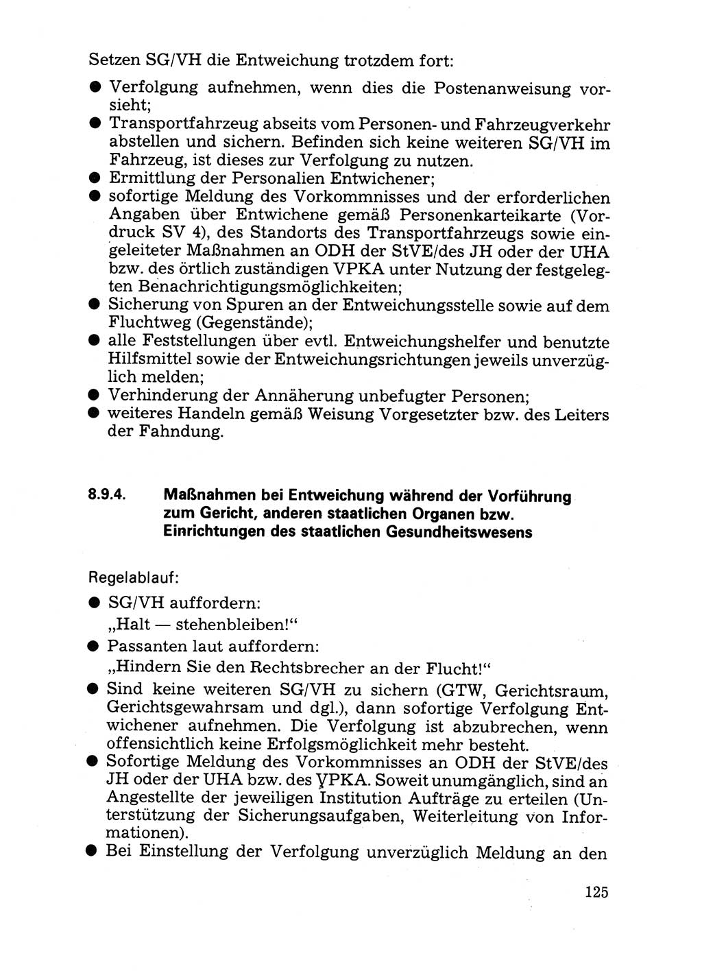 Handbuch für operative Dienste, Abteilung Strafvollzug (SV) [Ministerium des Innern (MdI) Deutsche Demokratische Republik (DDR)] 1981, Seite 125 (Hb. op. D. Abt. SV MdI DDR 1981, S. 125)