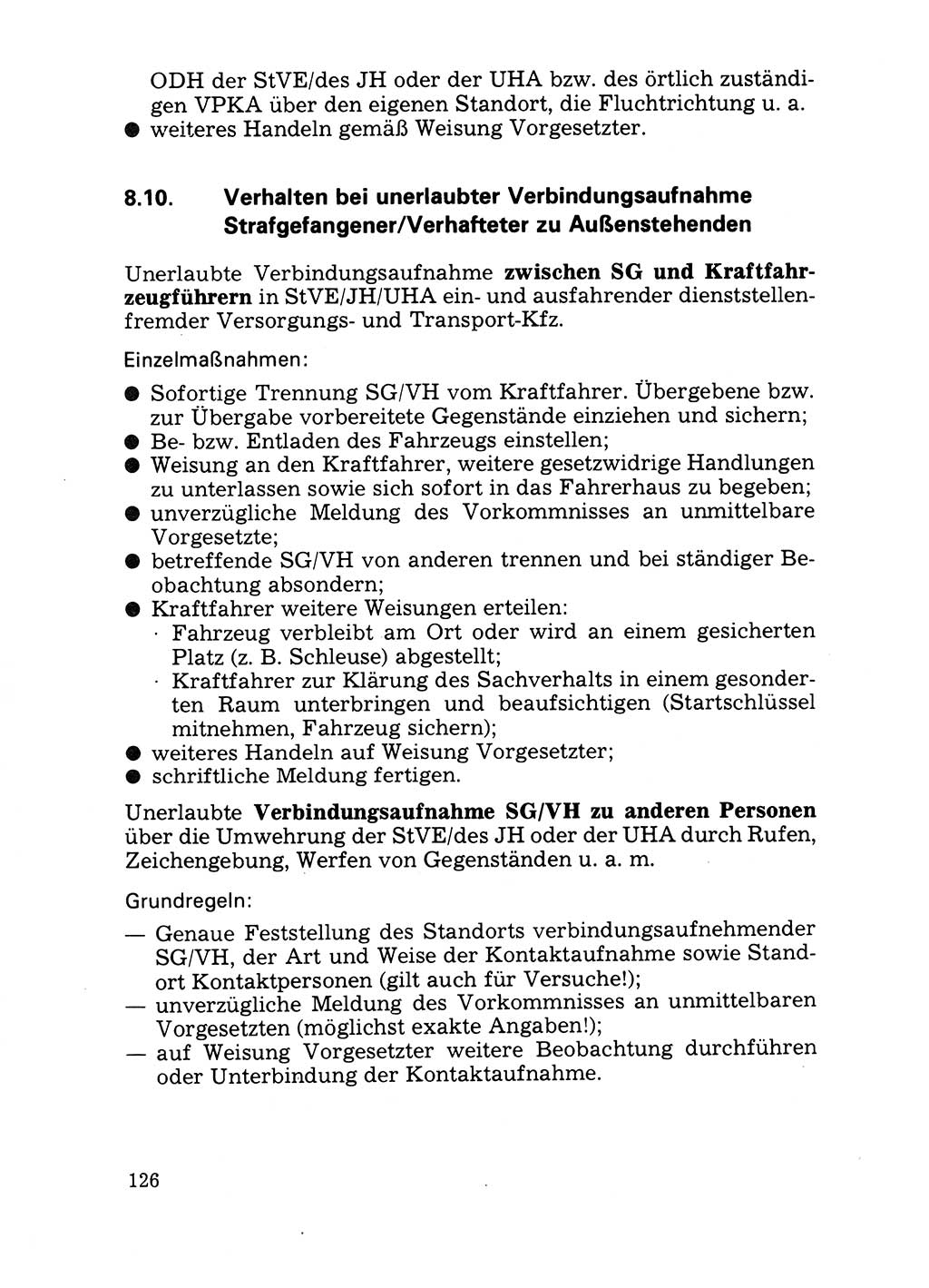 Handbuch für operative Dienste, Abteilung Strafvollzug (SV) [Ministerium des Innern (MdI) Deutsche Demokratische Republik (DDR)] 1981, Seite 126 (Hb. op. D. Abt. SV MdI DDR 1981, S. 126)