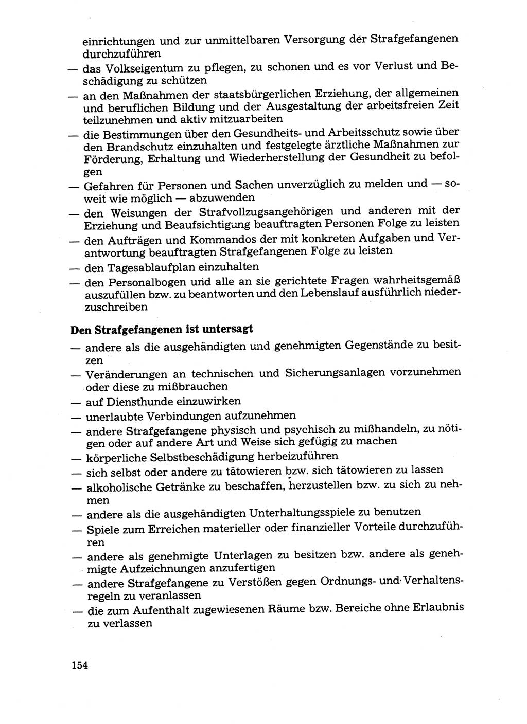 Handbuch für operative Dienste, Abteilung Strafvollzug (SV) [Ministerium des Innern (MdI) Deutsche Demokratische Republik (DDR)] 1981, Seite 154 (Hb. op. D. Abt. SV MdI DDR 1981, S. 154)