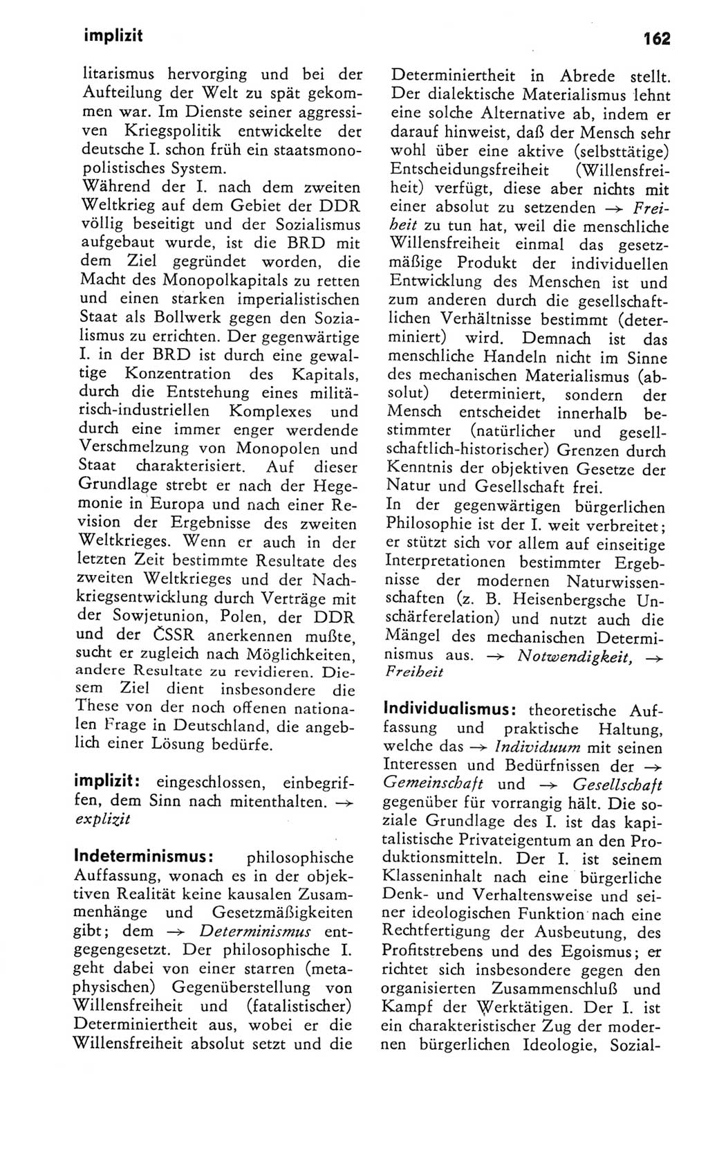 Kleines Wörterbuch der marxistisch-leninistischen Philosophie [Deutsche Demokratische Republik (DDR)] 1981, Seite 162 (Kl. Wb. ML Phil. DDR 1981, S. 162)