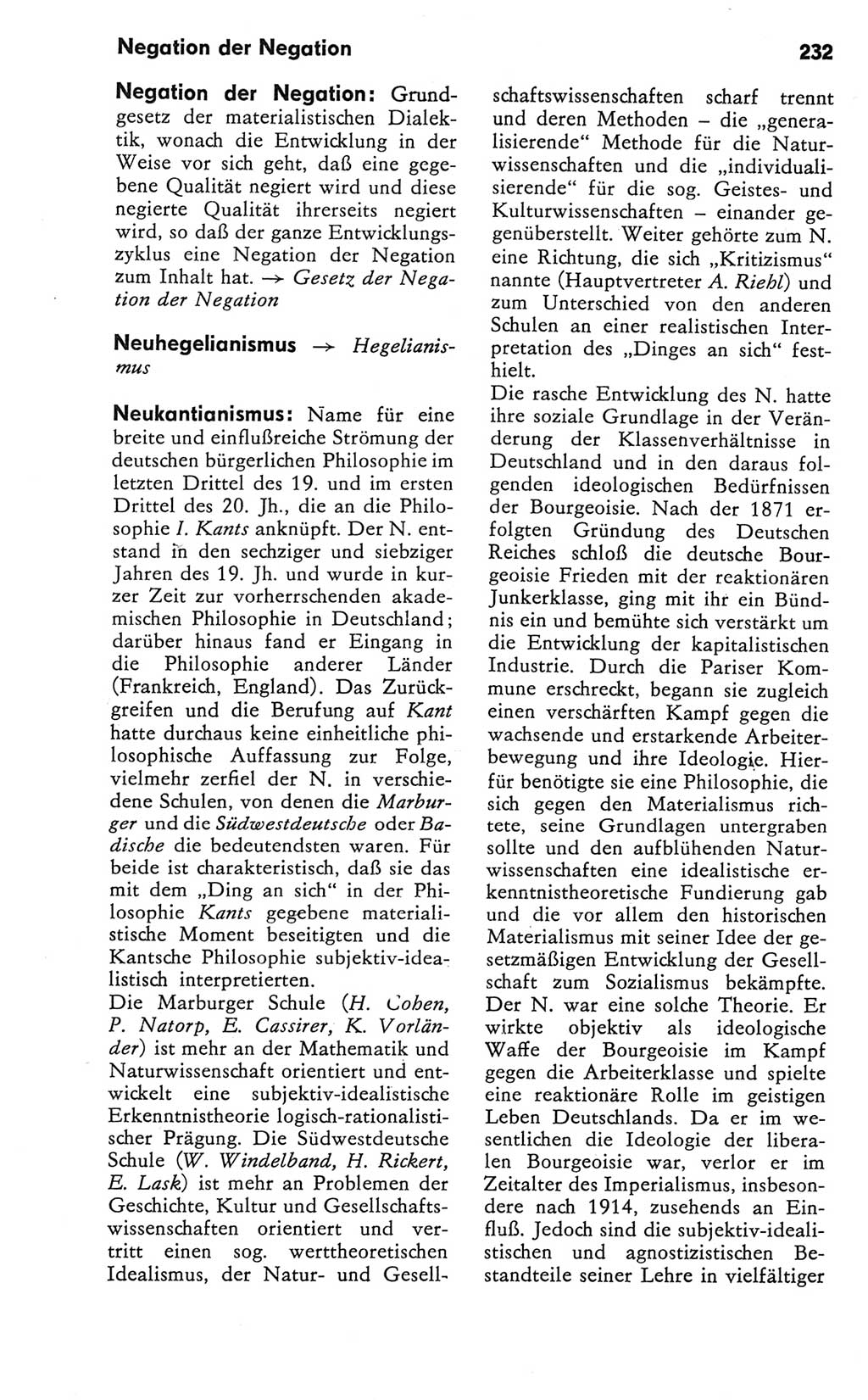 Kleines Wörterbuch der marxistisch-leninistischen Philosophie [Deutsche Demokratische Republik (DDR)] 1981, Seite 232 (Kl. Wb. ML Phil. DDR 1981, S. 232)