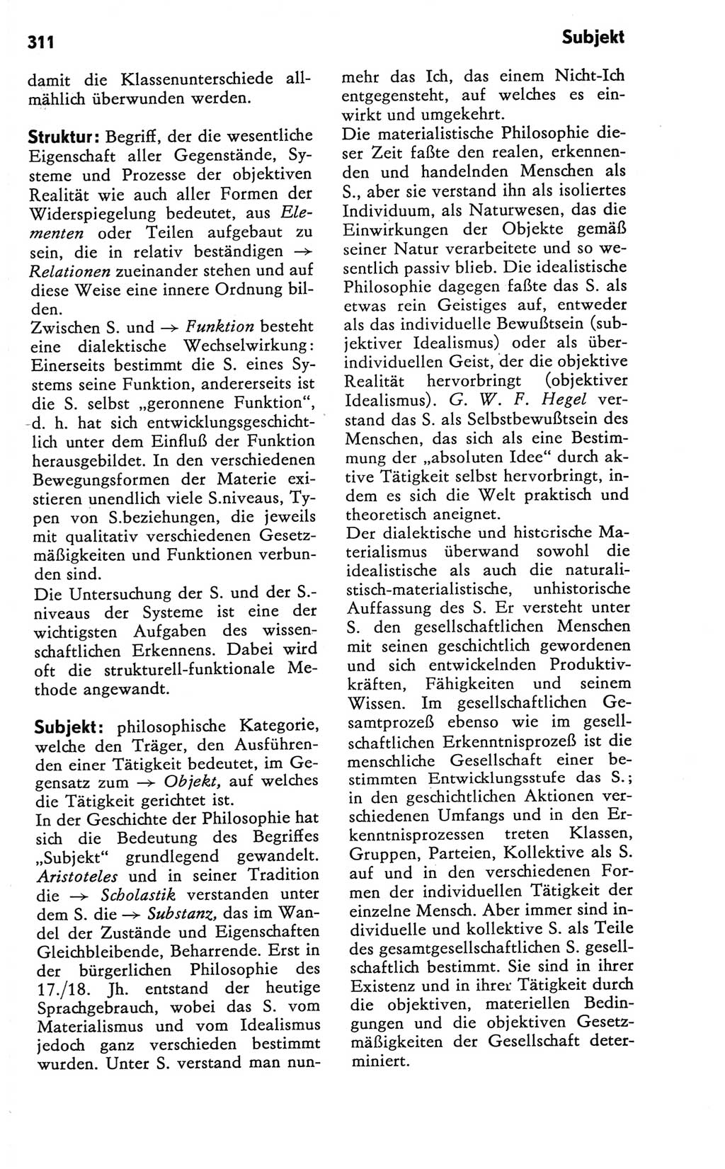 Kleines Wörterbuch der marxistisch-leninistischen Philosophie [Deutsche Demokratische Republik (DDR)] 1981, Seite 311 (Kl. Wb. ML Phil. DDR 1981, S. 311)