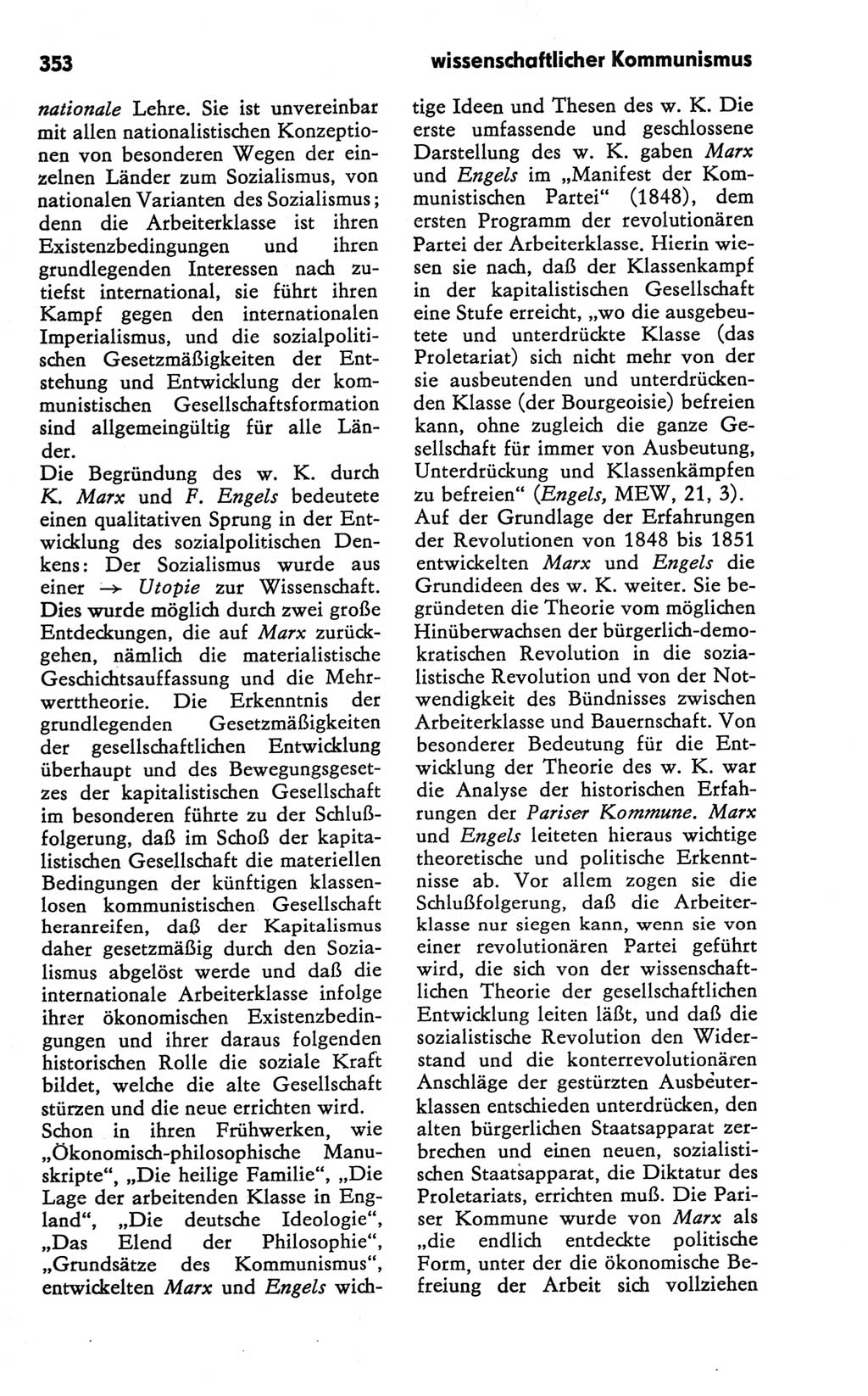 Kleines Wörterbuch der marxistisch-leninistischen Philosophie [Deutsche Demokratische Republik (DDR)] 1981, Seite 353 (Kl. Wb. ML Phil. DDR 1981, S. 353)