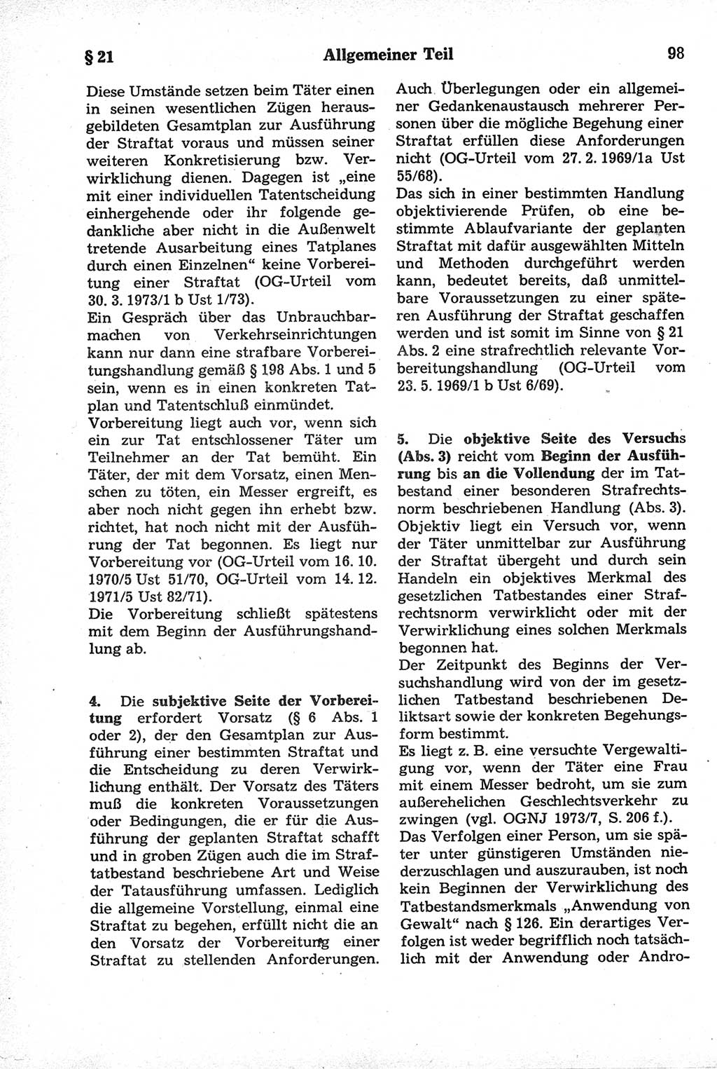 Strafrecht der Deutschen Demokratischen Republik (DDR), Kommentar zum Strafgesetzbuch (StGB) 1981, Seite 98 (Strafr. DDR Komm. StGB 1981, S. 98)