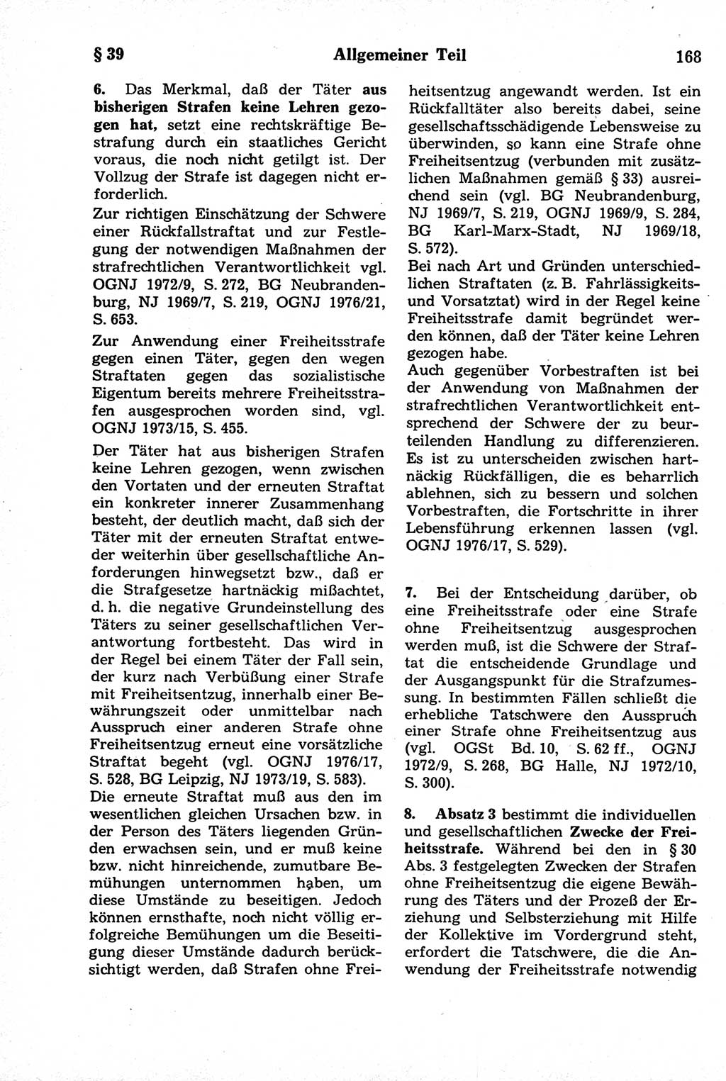 Strafrecht der Deutschen Demokratischen Republik (DDR), Kommentar zum Strafgesetzbuch (StGB) 1981, Seite 168 (Strafr. DDR Komm. StGB 1981, S. 168)