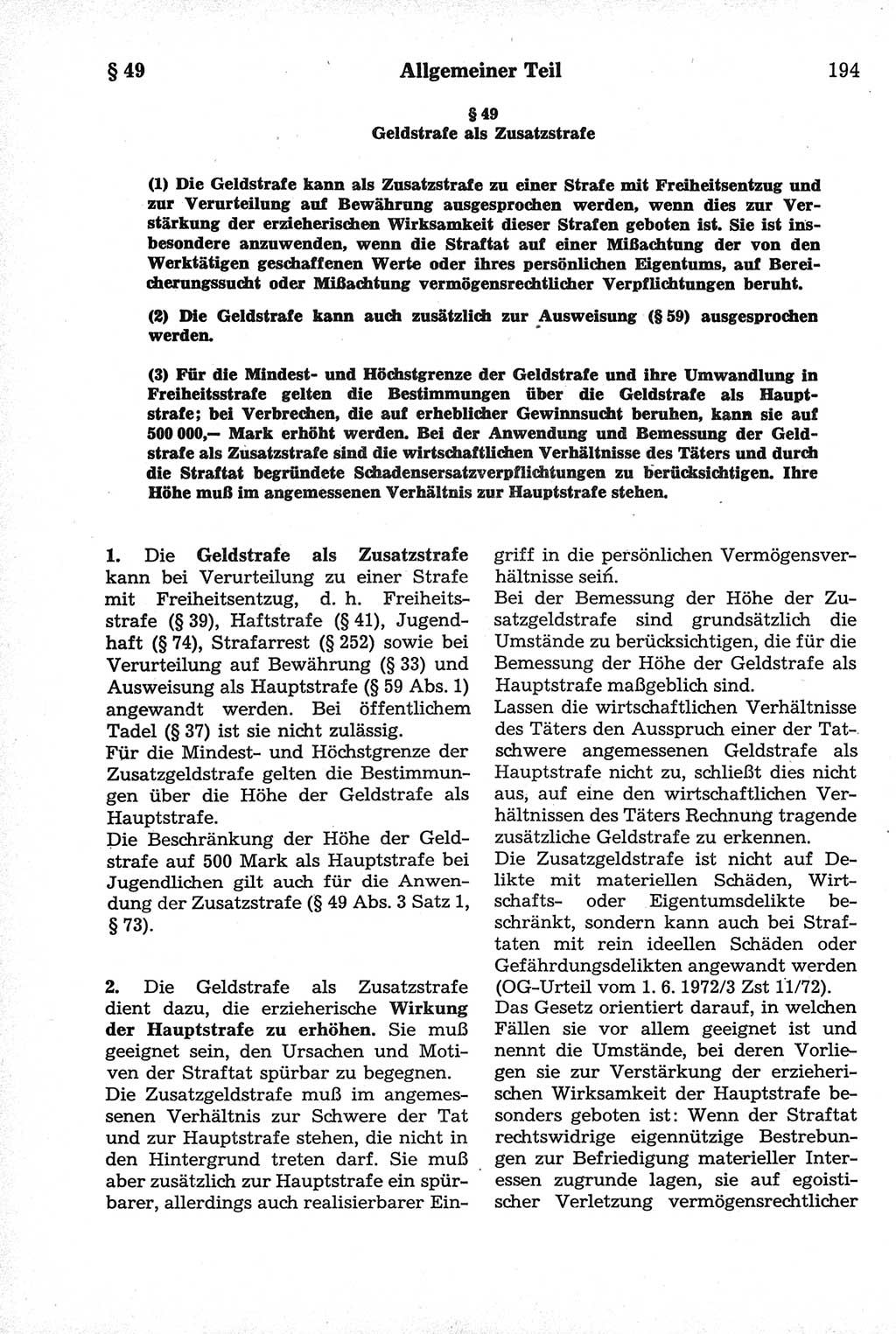 Strafrecht der Deutschen Demokratischen Republik (DDR), Kommentar zum Strafgesetzbuch (StGB) 1981, Seite 194 (Strafr. DDR Komm. StGB 1981, S. 194)