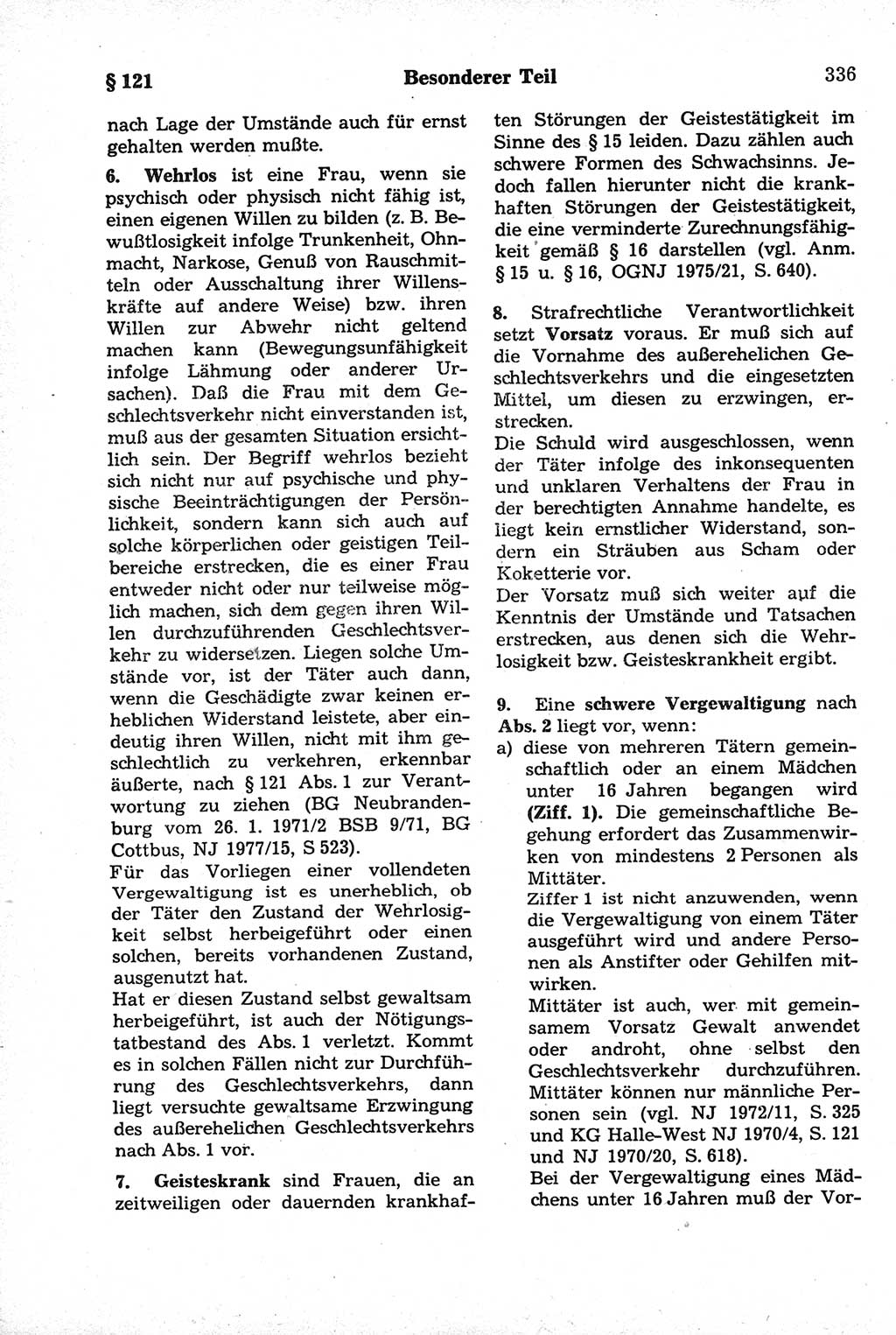 Strafrecht der Deutschen Demokratischen Republik (DDR), Kommentar zum Strafgesetzbuch (StGB) 1981, Seite 336 (Strafr. DDR Komm. StGB 1981, S. 336)