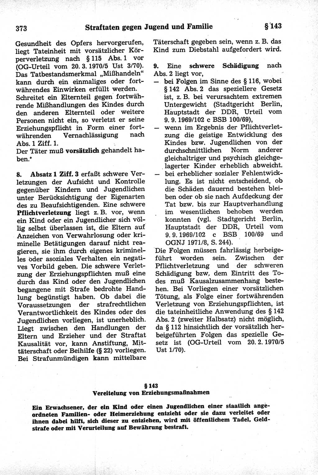 Strafrecht der Deutschen Demokratischen Republik (DDR), Kommentar zum Strafgesetzbuch (StGB) 1981, Seite 373 (Strafr. DDR Komm. StGB 1981, S. 373)