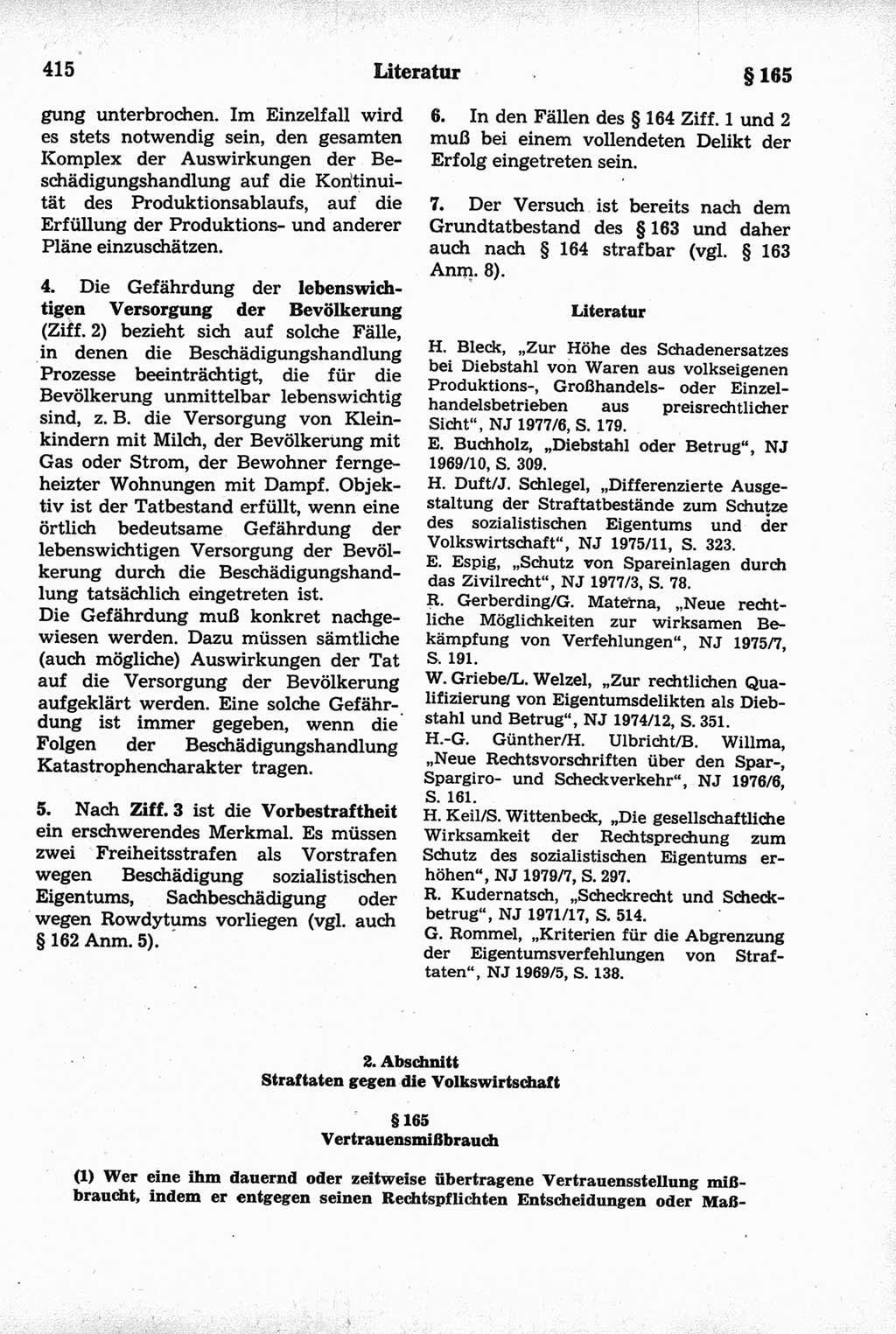 Strafrecht der Deutschen Demokratischen Republik (DDR), Kommentar zum Strafgesetzbuch (StGB) 1981, Seite 415 (Strafr. DDR Komm. StGB 1981, S. 415)