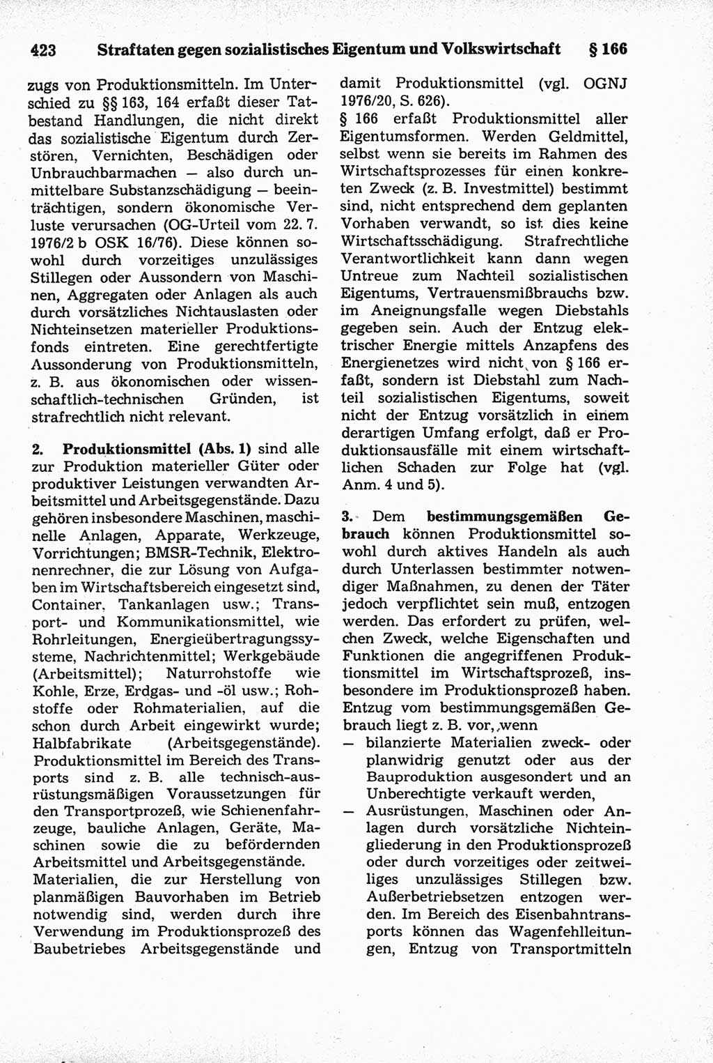 Strafrecht der Deutschen Demokratischen Republik (DDR), Kommentar zum Strafgesetzbuch (StGB) 1981, Seite 423 (Strafr. DDR Komm. StGB 1981, S. 423)