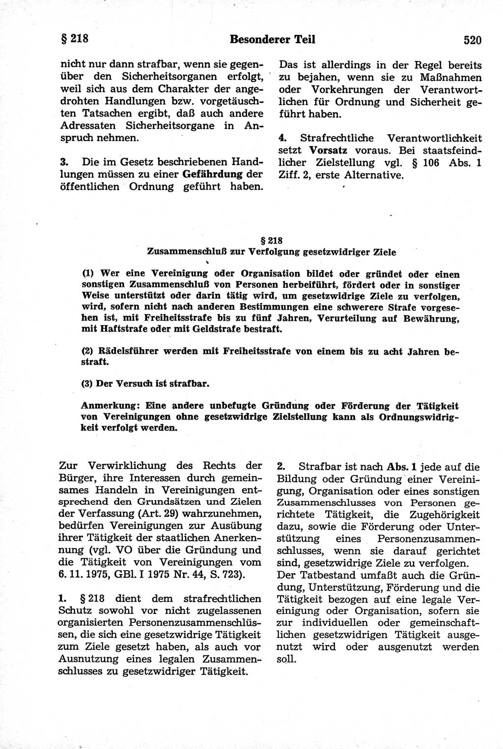 Strafrecht der Deutschen Demokratischen Republik (DDR), Kommentar zum Strafgesetzbuch (StGB) 1981, Seite 520 (Strafr. DDR Komm. StGB 1981, S. 520)