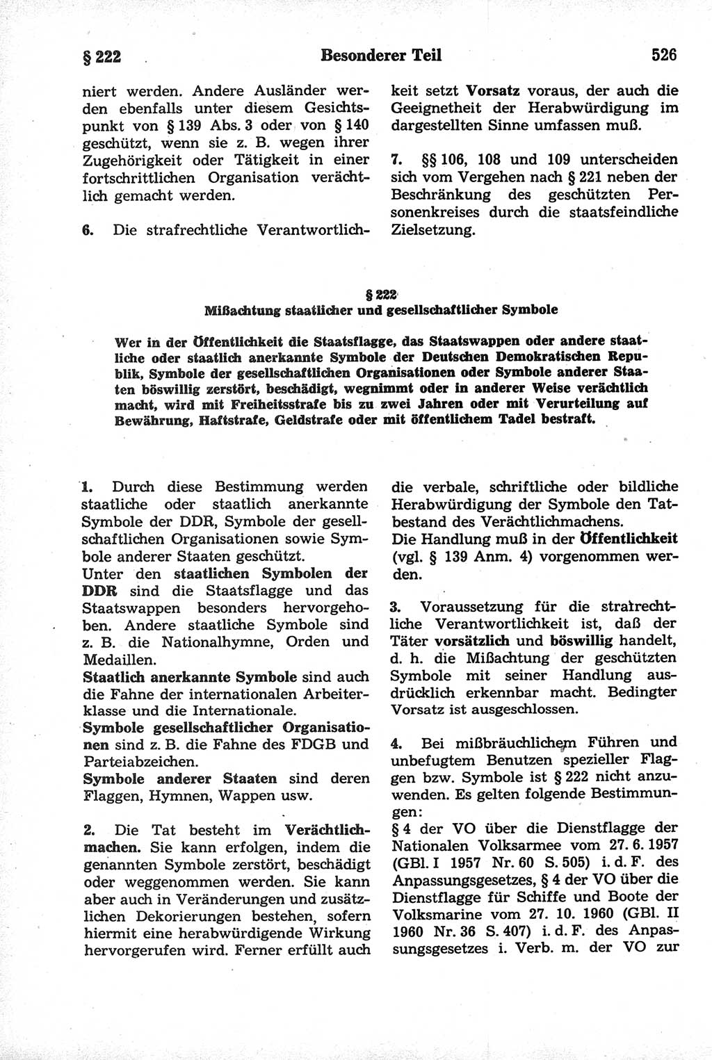 Strafrecht der Deutschen Demokratischen Republik (DDR), Kommentar zum Strafgesetzbuch (StGB) 1981, Seite 526 (Strafr. DDR Komm. StGB 1981, S. 526)