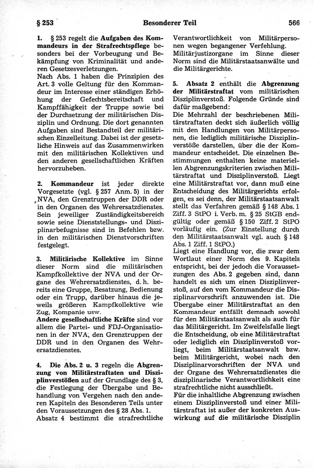 Strafrecht der Deutschen Demokratischen Republik (DDR), Kommentar zum Strafgesetzbuch (StGB) 1981, Seite 566 (Strafr. DDR Komm. StGB 1981, S. 566)