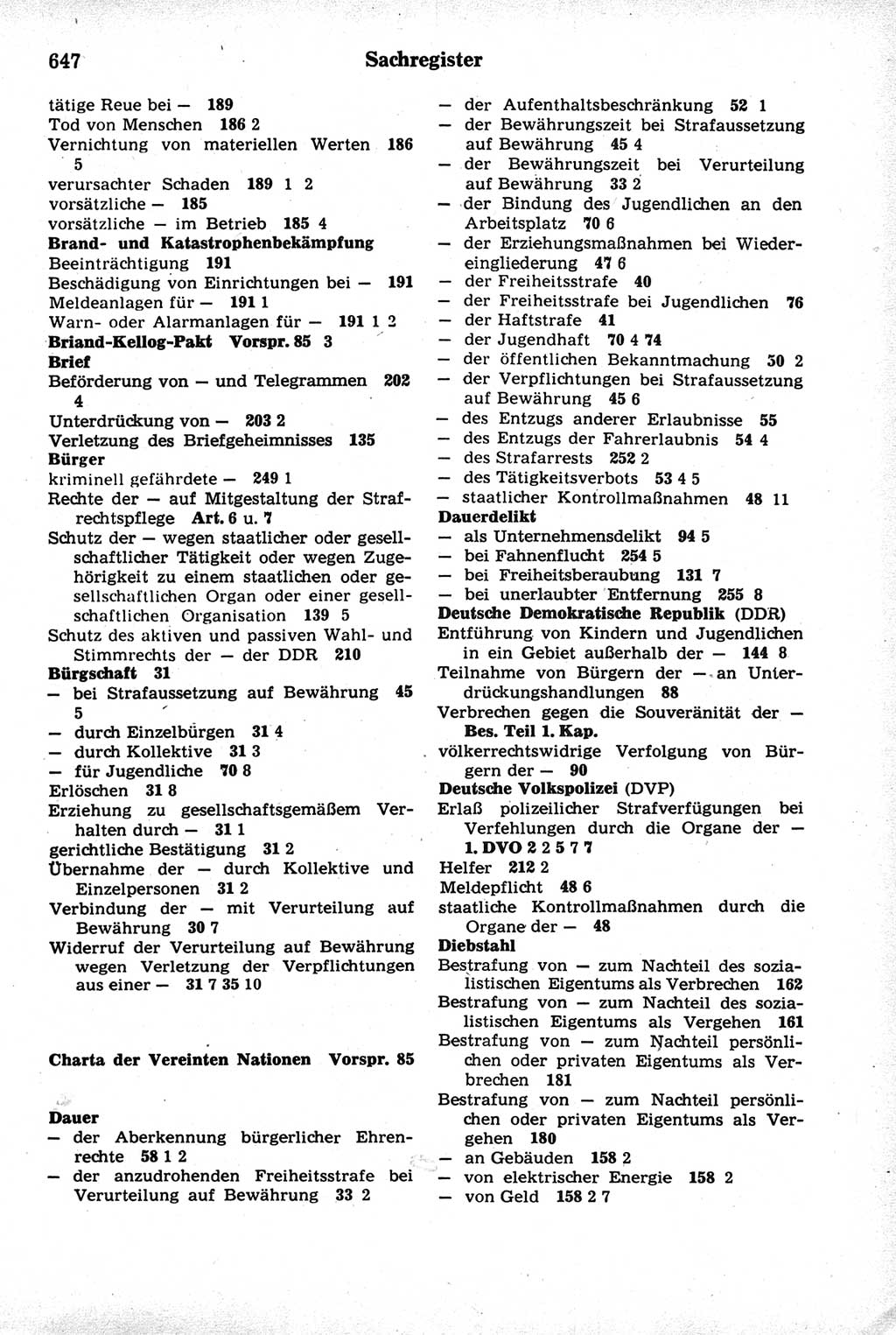 Strafrecht der Deutschen Demokratischen Republik (DDR), Kommentar zum Strafgesetzbuch (StGB) 1981, Seite 647 (Strafr. DDR Komm. StGB 1981, S. 647)