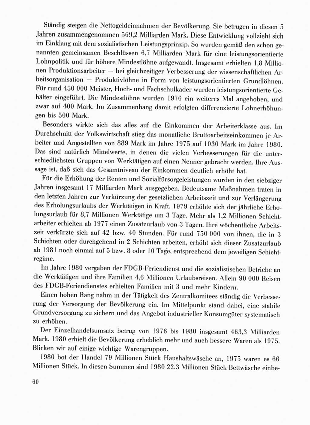 Protokoll der Verhandlungen des Ⅹ. Parteitages der Sozialistischen Einheitspartei Deutschlands (SED) [Deutsche Demokratische Republik (DDR)] 1981, Band 1, Seite 60 (Prot. Verh. Ⅹ. PT SED DDR 1981, Bd. 1, S. 60)