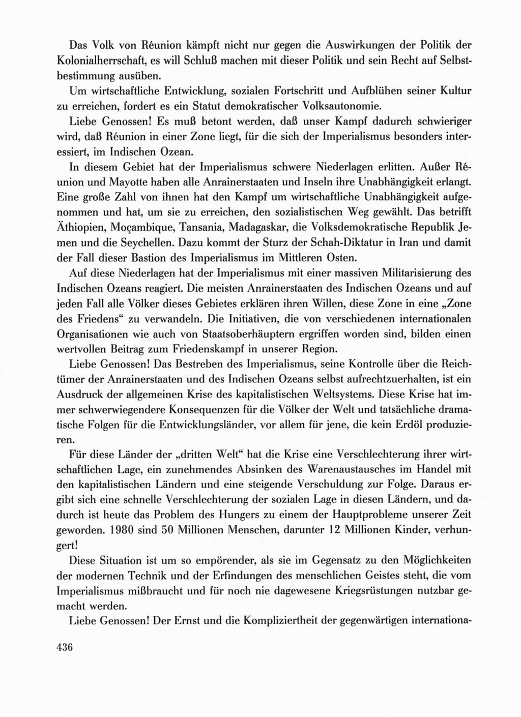 Protokoll der Verhandlungen des Ⅹ. Parteitages der Sozialistischen Einheitspartei Deutschlands (SED) [Deutsche Demokratische Republik (DDR)] 1981, Band 1, Seite 436 (Prot. Verh. Ⅹ. PT SED DDR 1981, Bd. 1, S. 436)