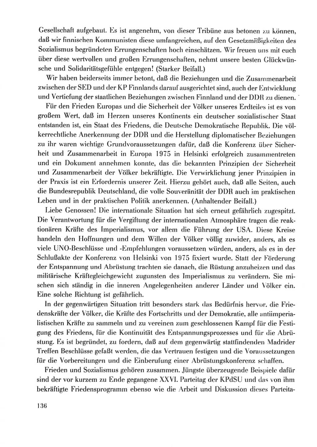 Protokoll der Verhandlungen des Ⅹ. Parteitages der Sozialistischen Einheitspartei Deutschlands (SED) [Deutsche Demokratische Republik (DDR)] 1981, Band 2, Seite 136 (Prot. Verh. Ⅹ. PT SED DDR 1981, Bd. 2, S. 136)