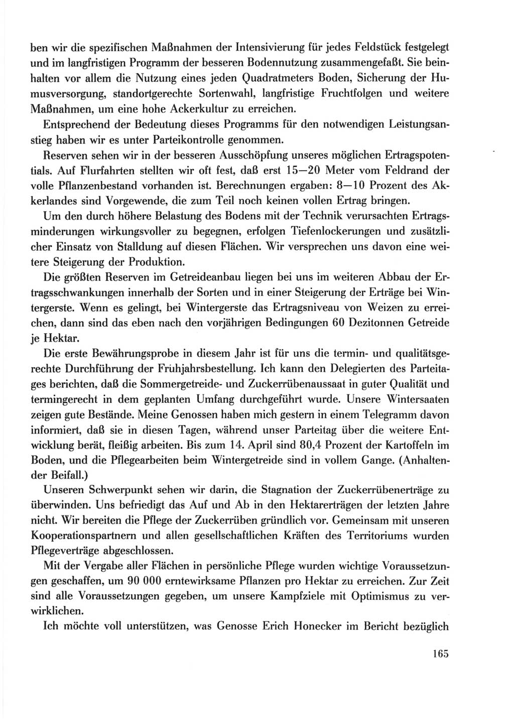 Protokoll der Verhandlungen des Ⅹ. Parteitages der Sozialistischen Einheitspartei Deutschlands (SED) [Deutsche Demokratische Republik (DDR)] 1981, Band 2, Seite 165 (Prot. Verh. Ⅹ. PT SED DDR 1981, Bd. 2, S. 165)