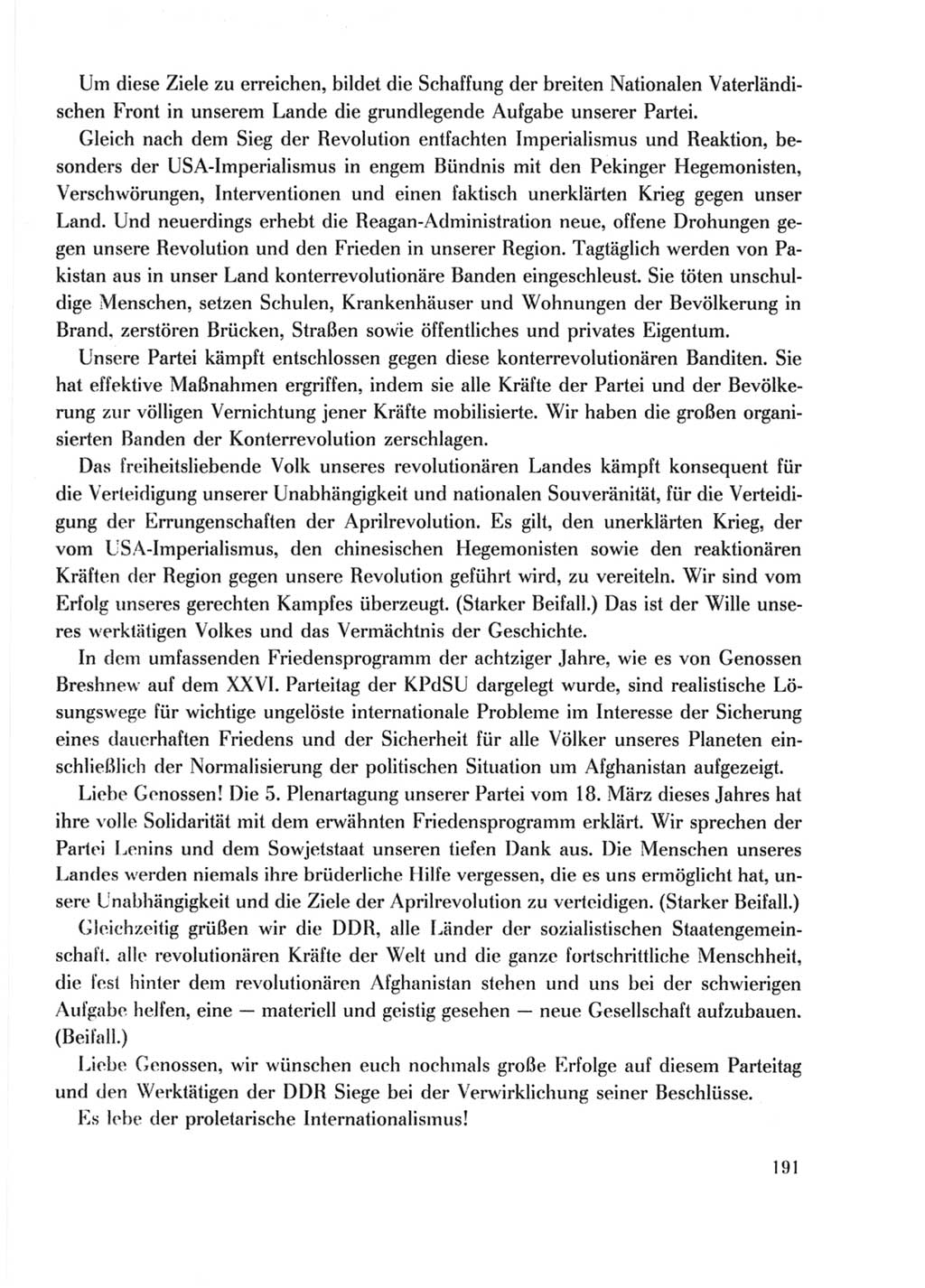 Protokoll der Verhandlungen des Ⅹ. Parteitages der Sozialistischen Einheitspartei Deutschlands (SED) [Deutsche Demokratische Republik (DDR)] 1981, Band 2, Seite 191 (Prot. Verh. Ⅹ. PT SED DDR 1981, Bd. 2, S. 191)