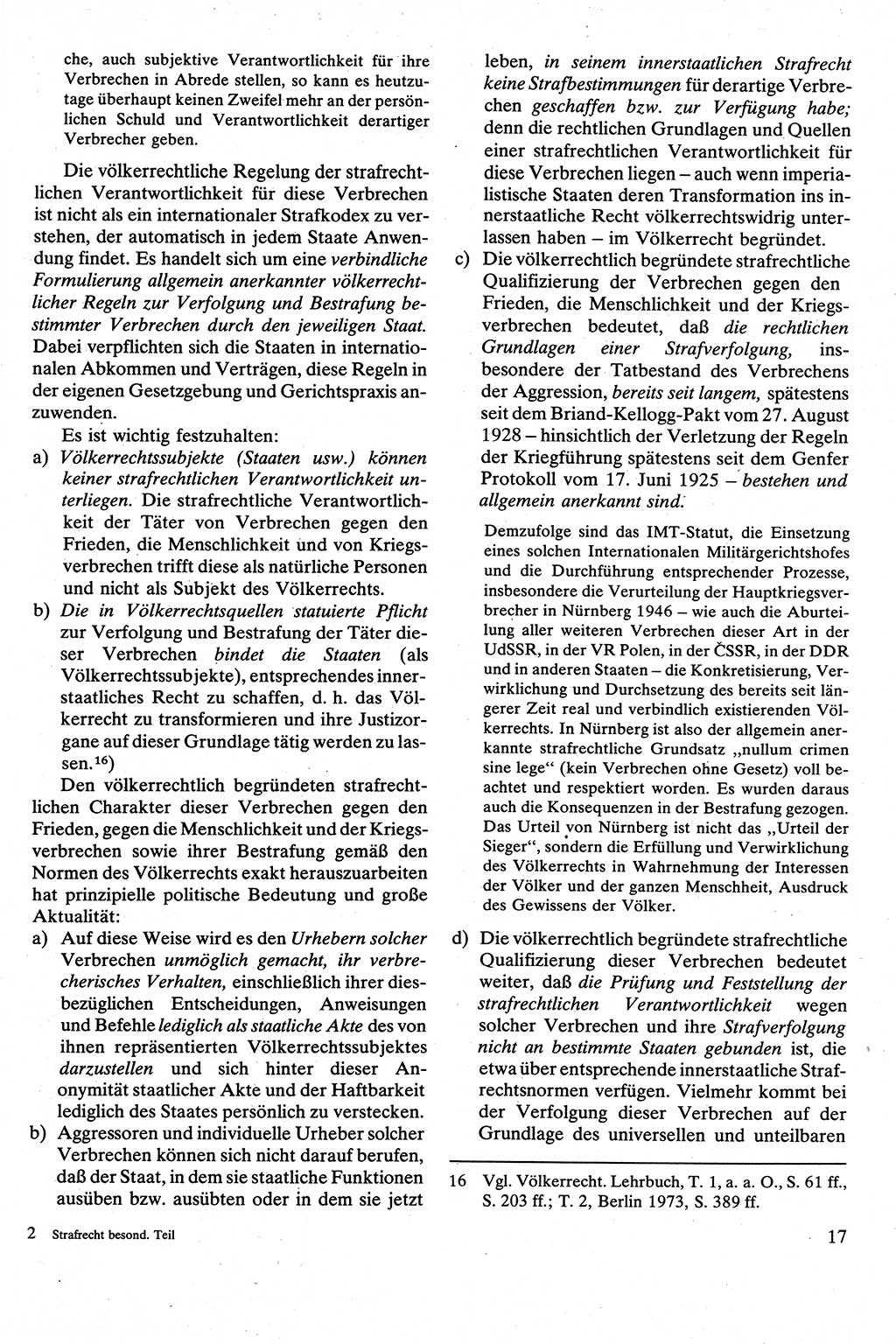 Strafrecht [Deutsche Demokratische Republik (DDR)], Besonderer Teil, Lehrbuch 1981, Seite 17 (Strafr. DDR BT Lb. 1981, S. 17)