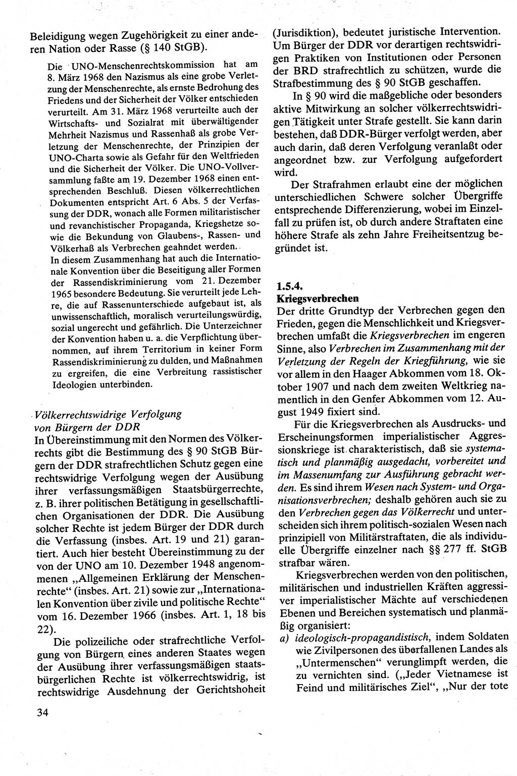 Strafrecht [Deutsche Demokratische Republik (DDR)], Besonderer Teil, Lehrbuch 1981, Seite 34 (Strafr. DDR BT Lb. 1981, S. 34)