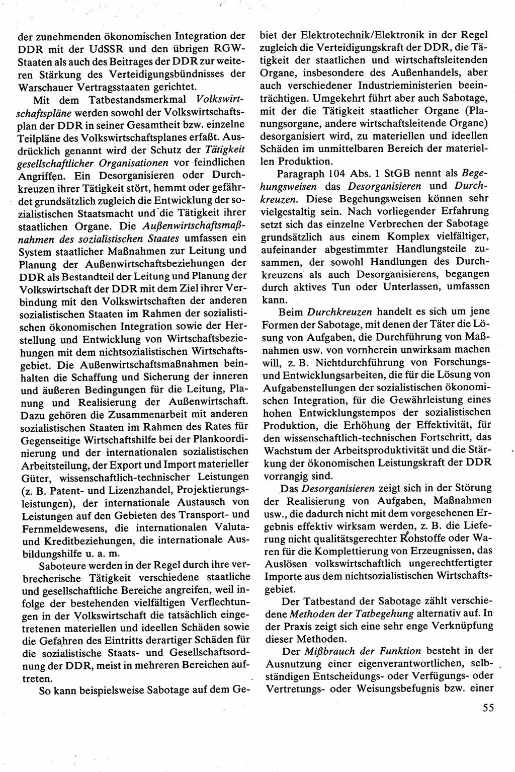 Strafrecht [Deutsche Demokratische Republik (DDR)], Besonderer Teil, Lehrbuch 1981, Seite 55 (Strafr. DDR BT Lb. 1981, S. 55)