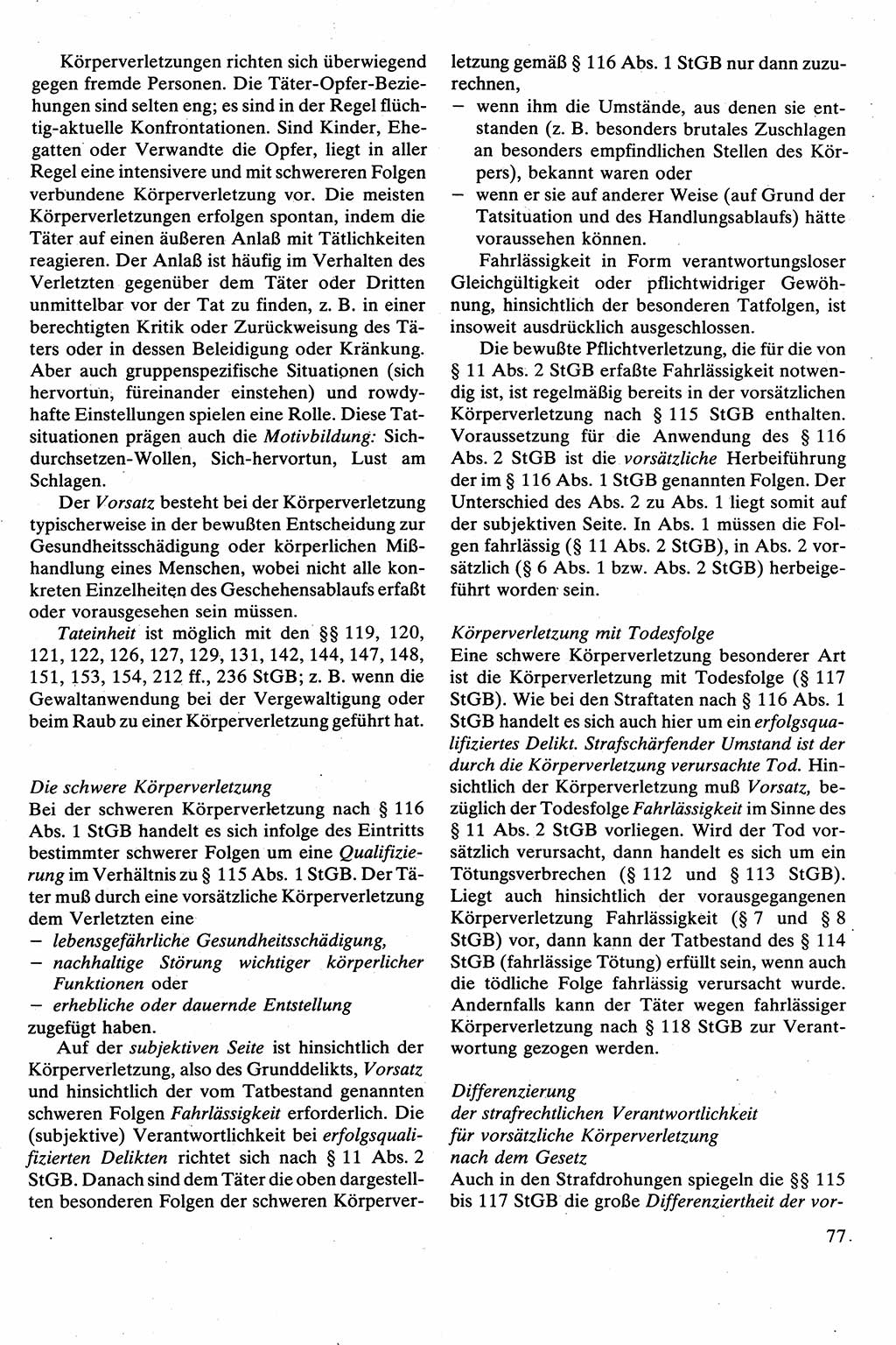 Strafrecht [Deutsche Demokratische Republik (DDR)], Besonderer Teil, Lehrbuch 1981, Seite 77 (Strafr. DDR BT Lb. 1981, S. 77)