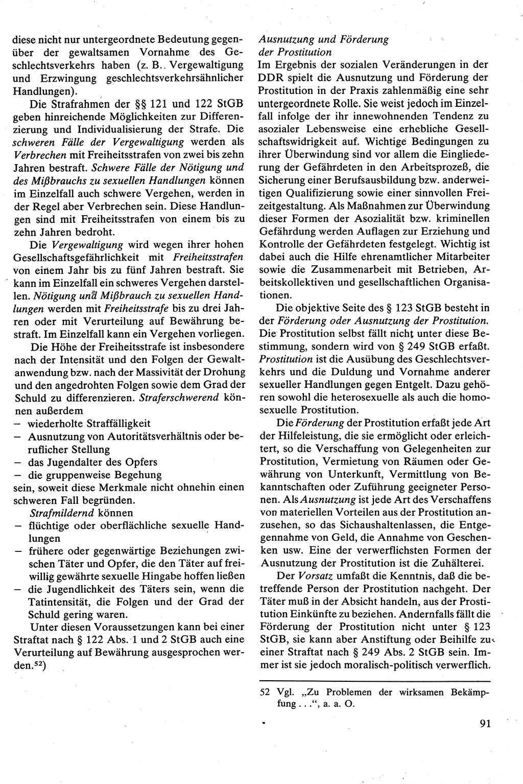 Strafrecht [Deutsche Demokratische Republik (DDR)], Besonderer Teil, Lehrbuch 1981, Seite 91 (Strafr. DDR BT Lb. 1981, S. 91)