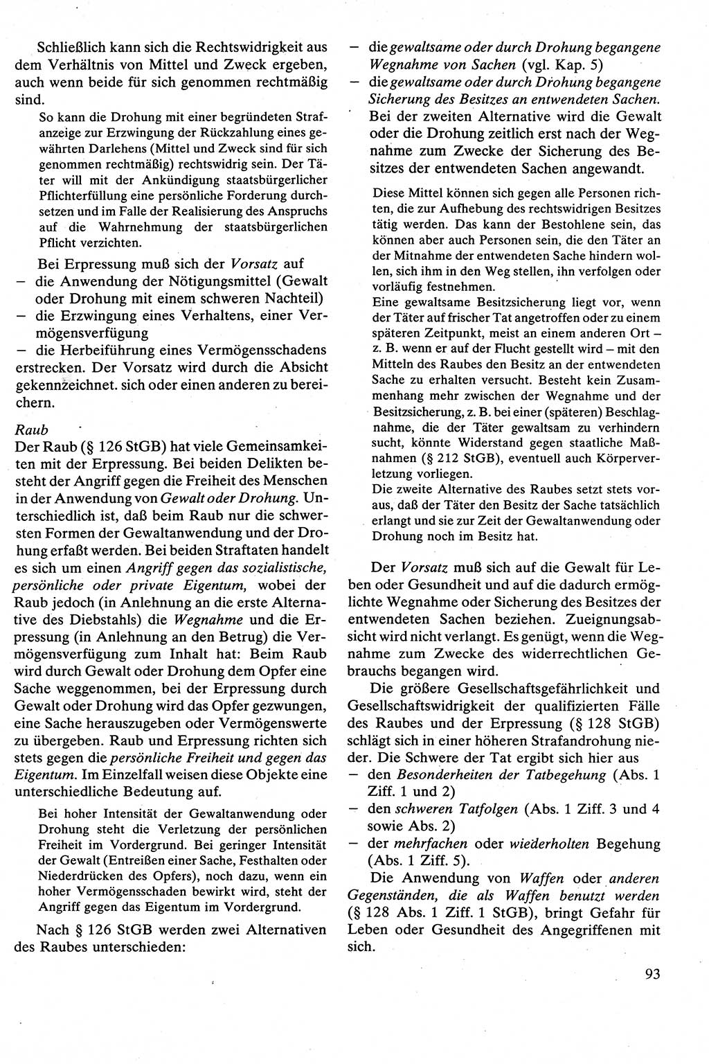 Strafrecht [Deutsche Demokratische Republik (DDR)], Besonderer Teil, Lehrbuch 1981, Seite 93 (Strafr. DDR BT Lb. 1981, S. 93)