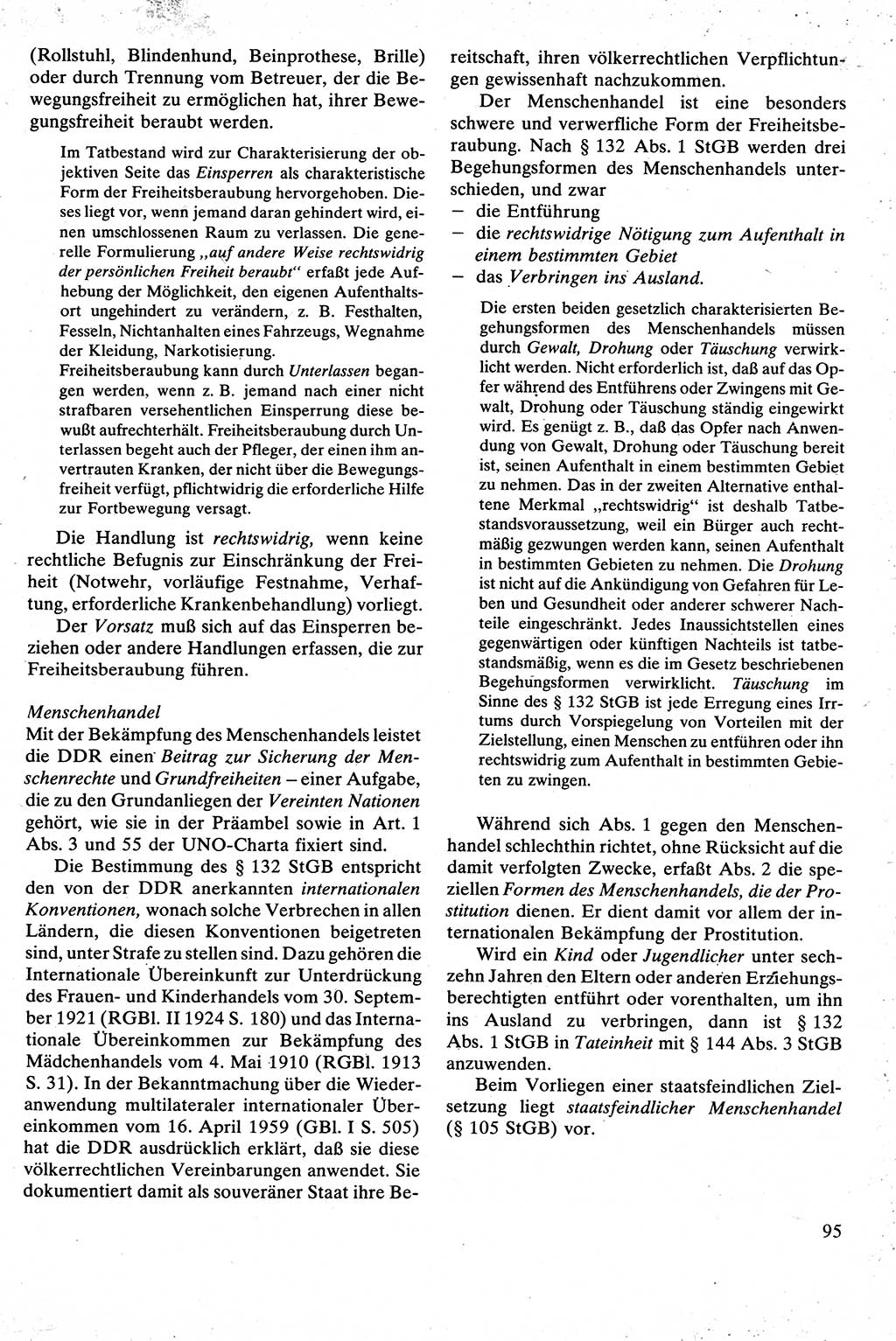 Strafrecht [Deutsche Demokratische Republik (DDR)], Besonderer Teil, Lehrbuch 1981, Seite 95 (Strafr. DDR BT Lb. 1981, S. 95)